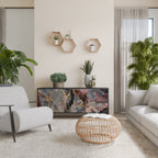 GOLDEN TIDES 3-Door Sideboard in Black Finish