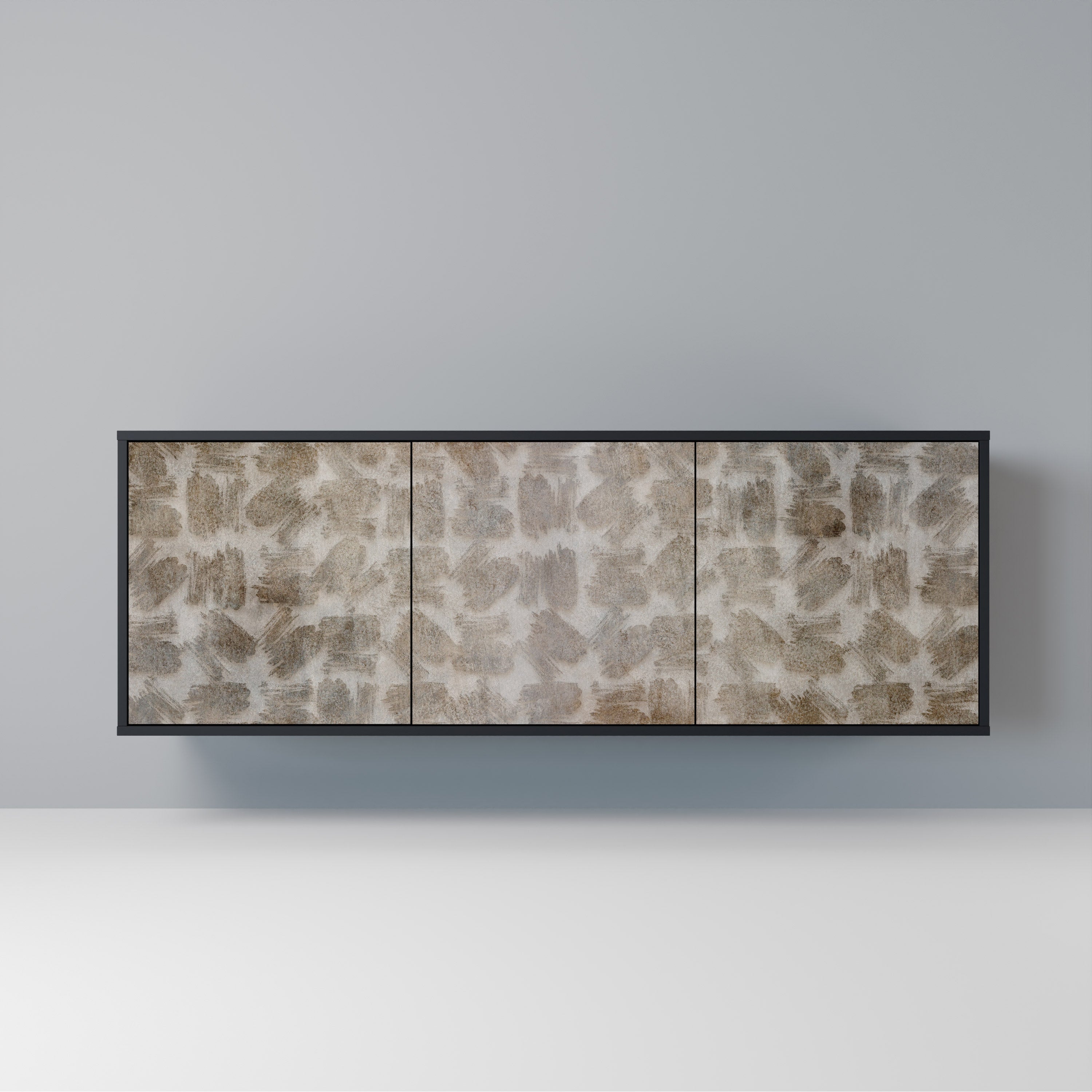 SLIGHTLY BLURRED 3-türiges Sideboard in schwarzem Finish