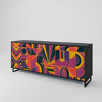 ELECTRIC PATTERNS 3-Door Sideboard in Black Finish
