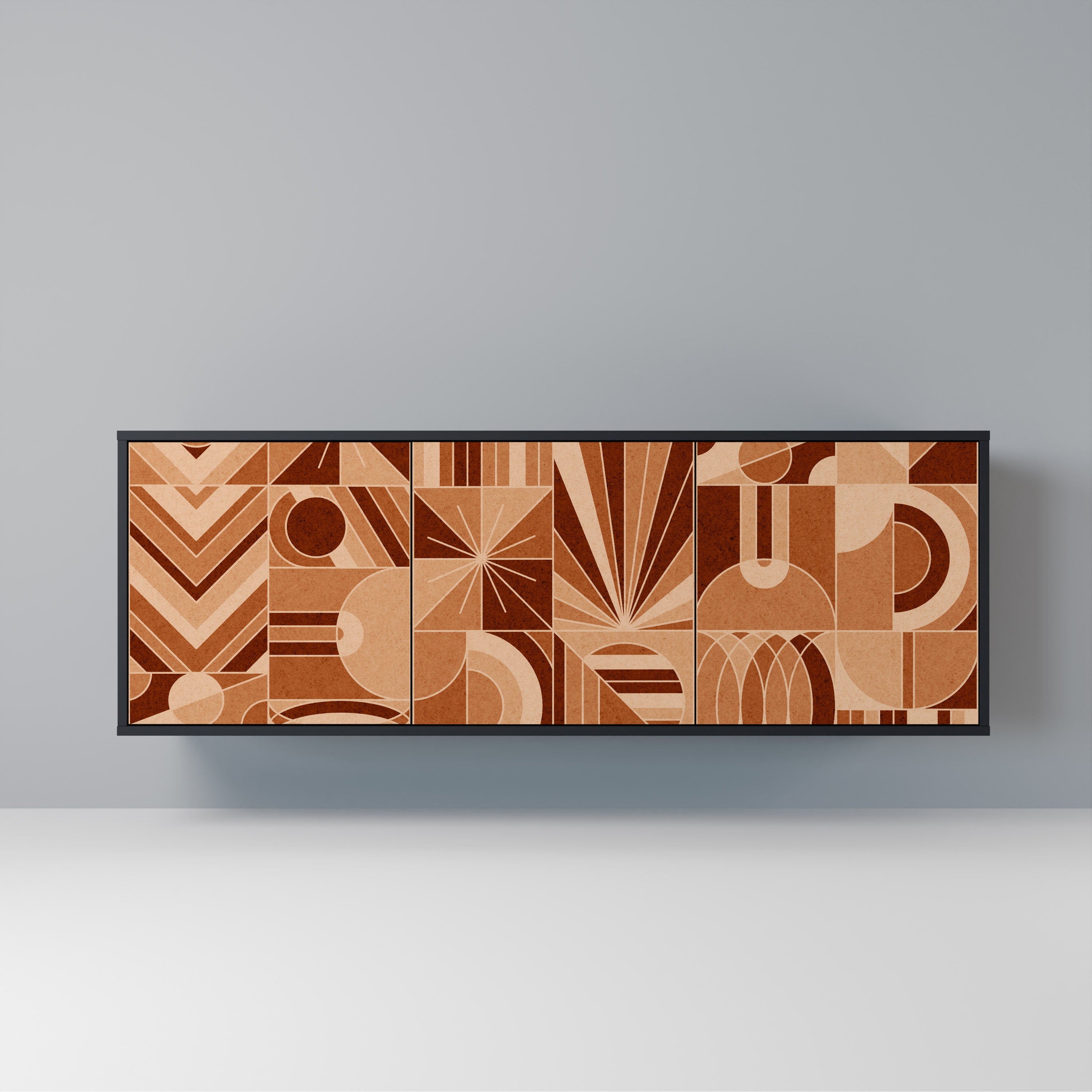 PRISM MOSAIC 3-türiges Sideboard in Schwarz