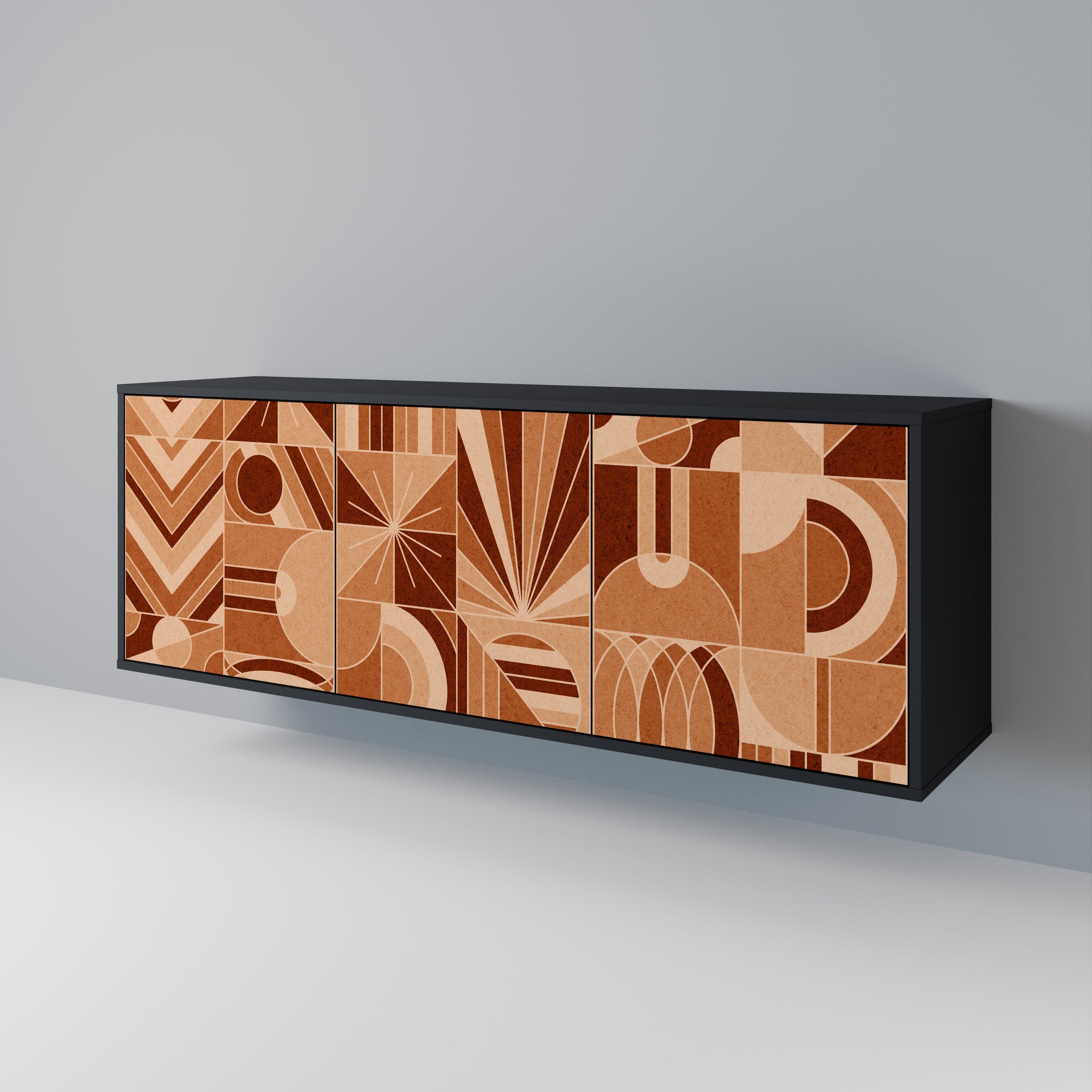 PRISM MOSAIC 3-türiges Sideboard in Schwarz