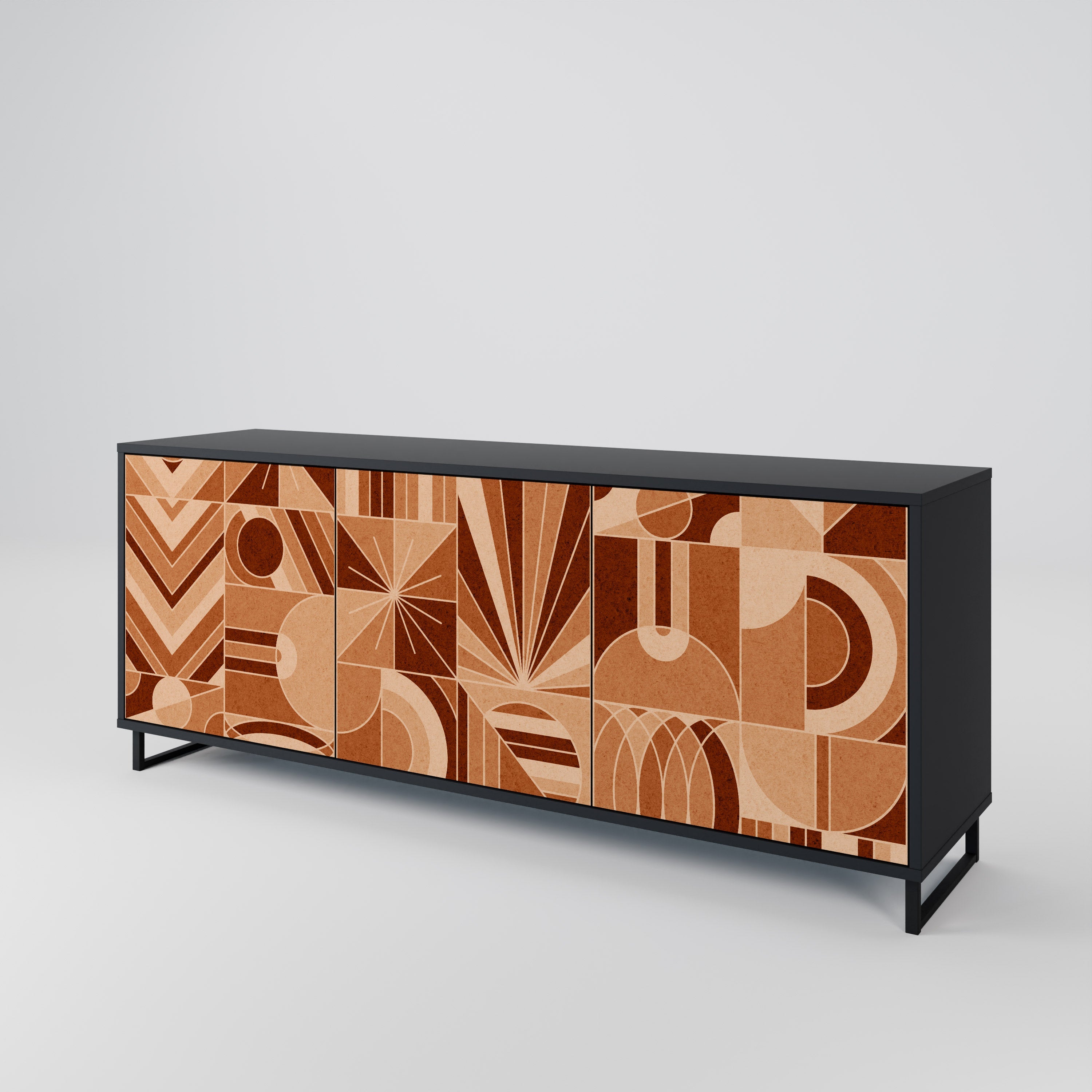 PRISM MOSAIC 3-türiges Sideboard in Schwarz