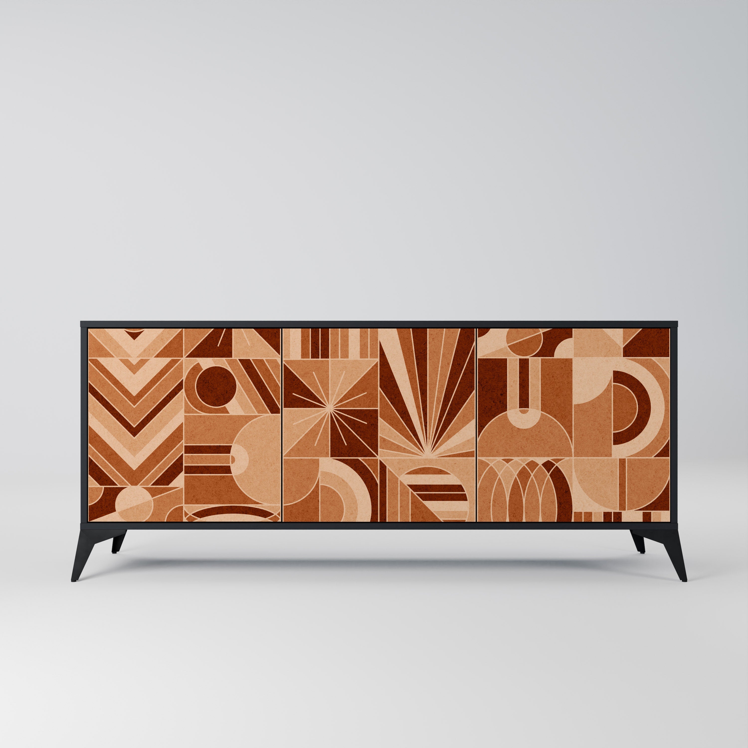 PRISM MOSAIC 3-türiges Sideboard in Schwarz