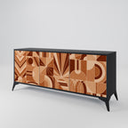 PRISM MOSAIC 3-Door Sideboard in Black Finish