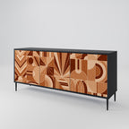 PRISM MOSAIC 3-Door Sideboard in Black Finish