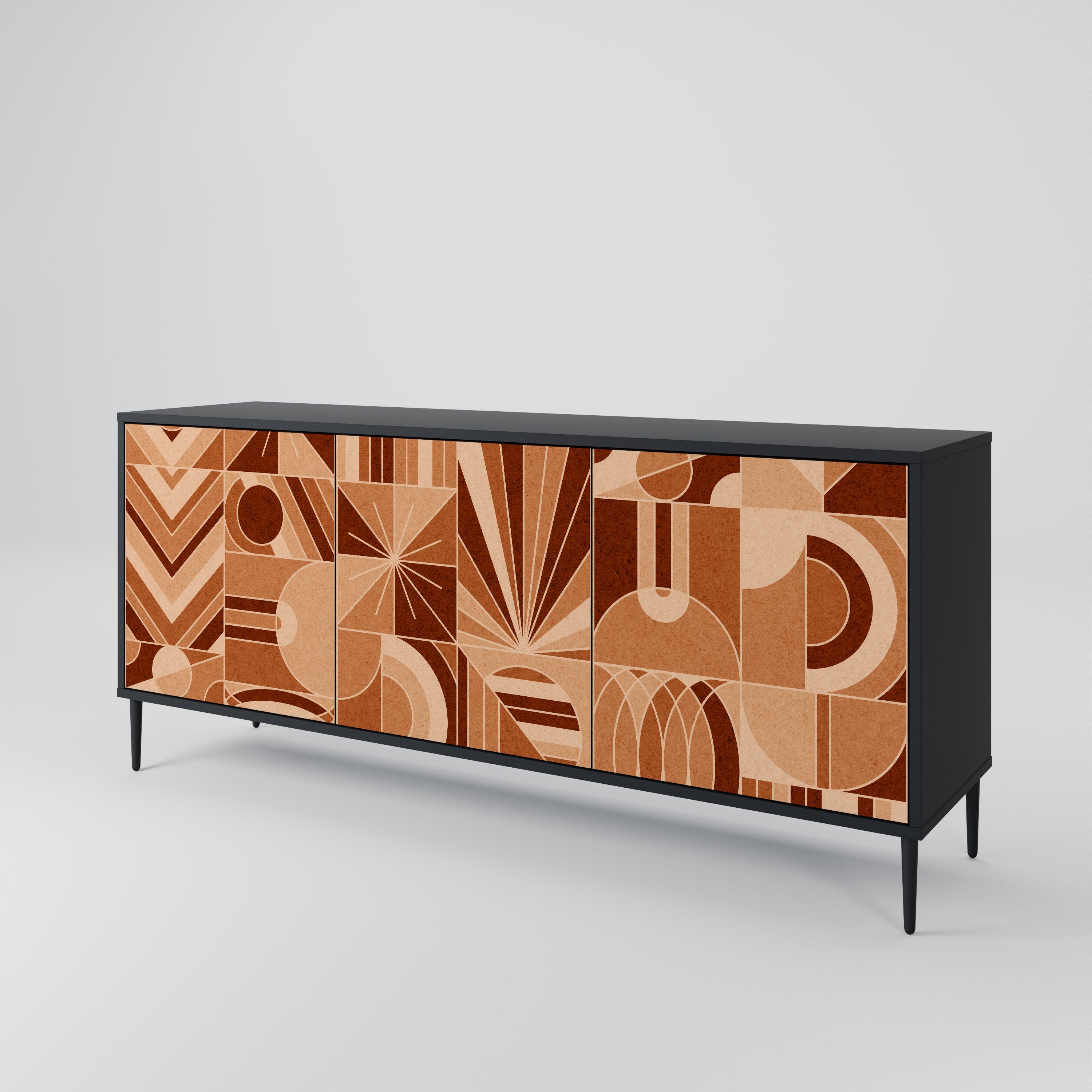 PRISM MOSAIC 3-türiges Sideboard in Schwarz