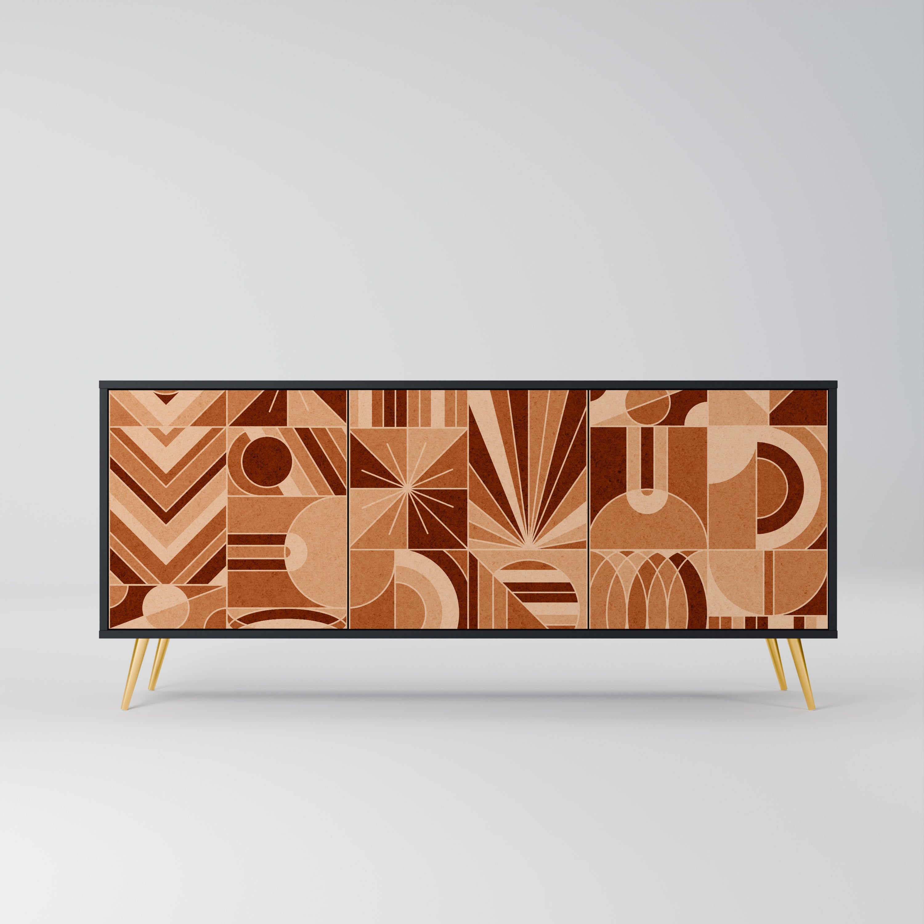 PRISM MOSAIC 3-türiges Sideboard in Schwarz