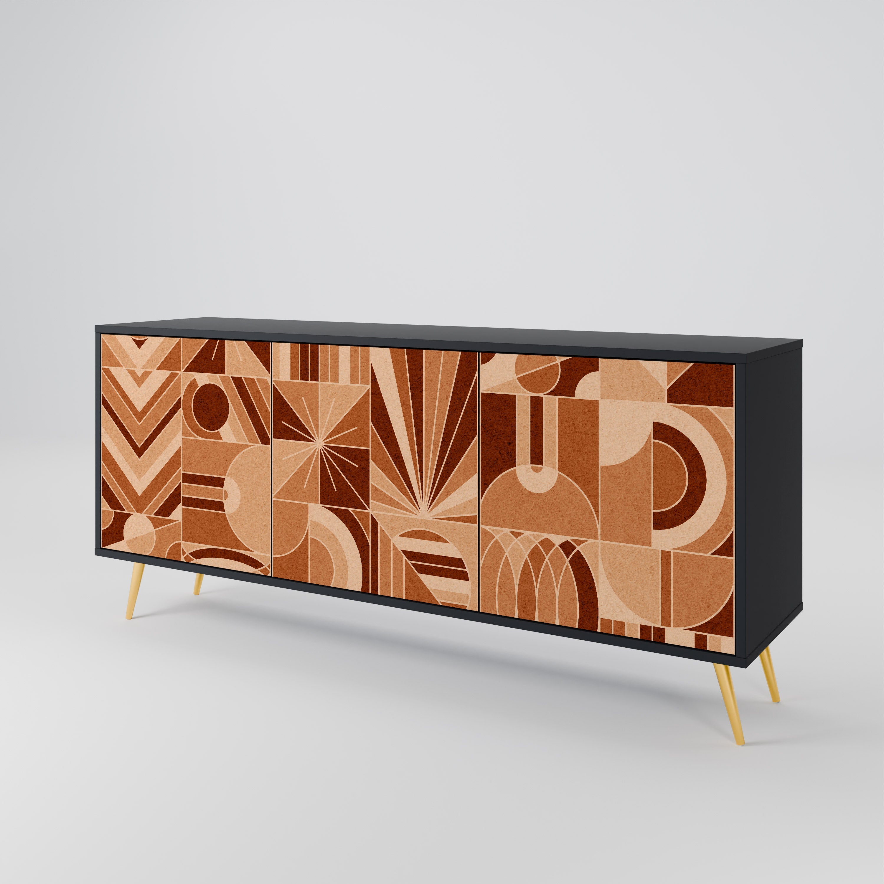 PRISM MOSAIC 3-türiges Sideboard in Schwarz