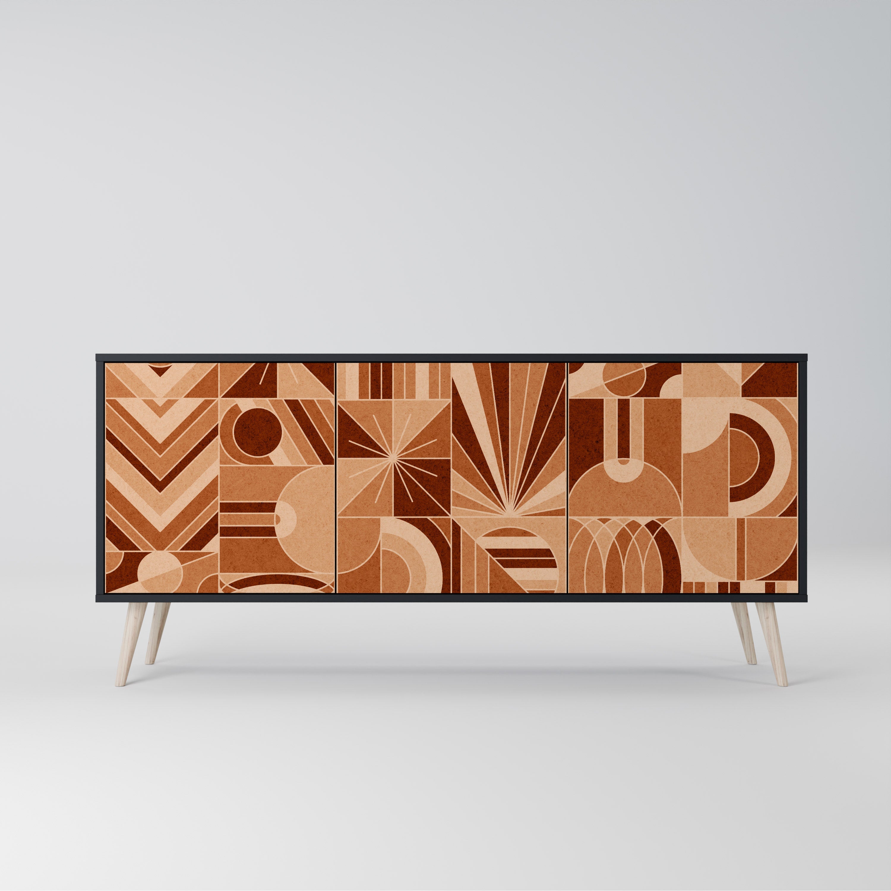 PRISM MOSAIC 3-türiges Sideboard in Schwarz