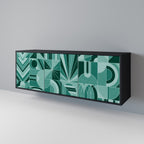 HARMONIC GRID 3-Door Sideboard in Black Finish