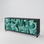 HARMONIC GRID 3-Door Sideboard in Black Finish