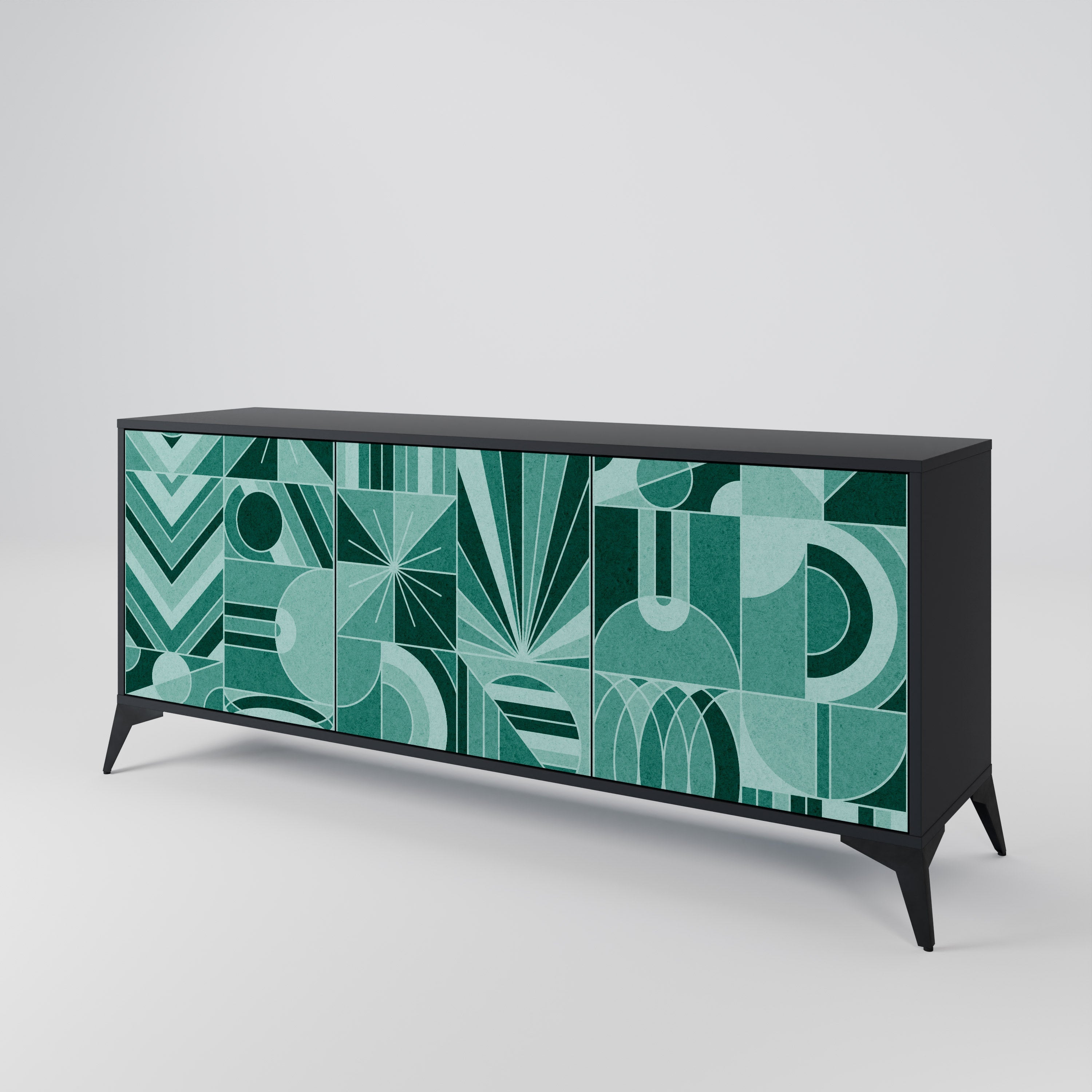 HARMONIC GRID 3-türiges Sideboard in Schwarz