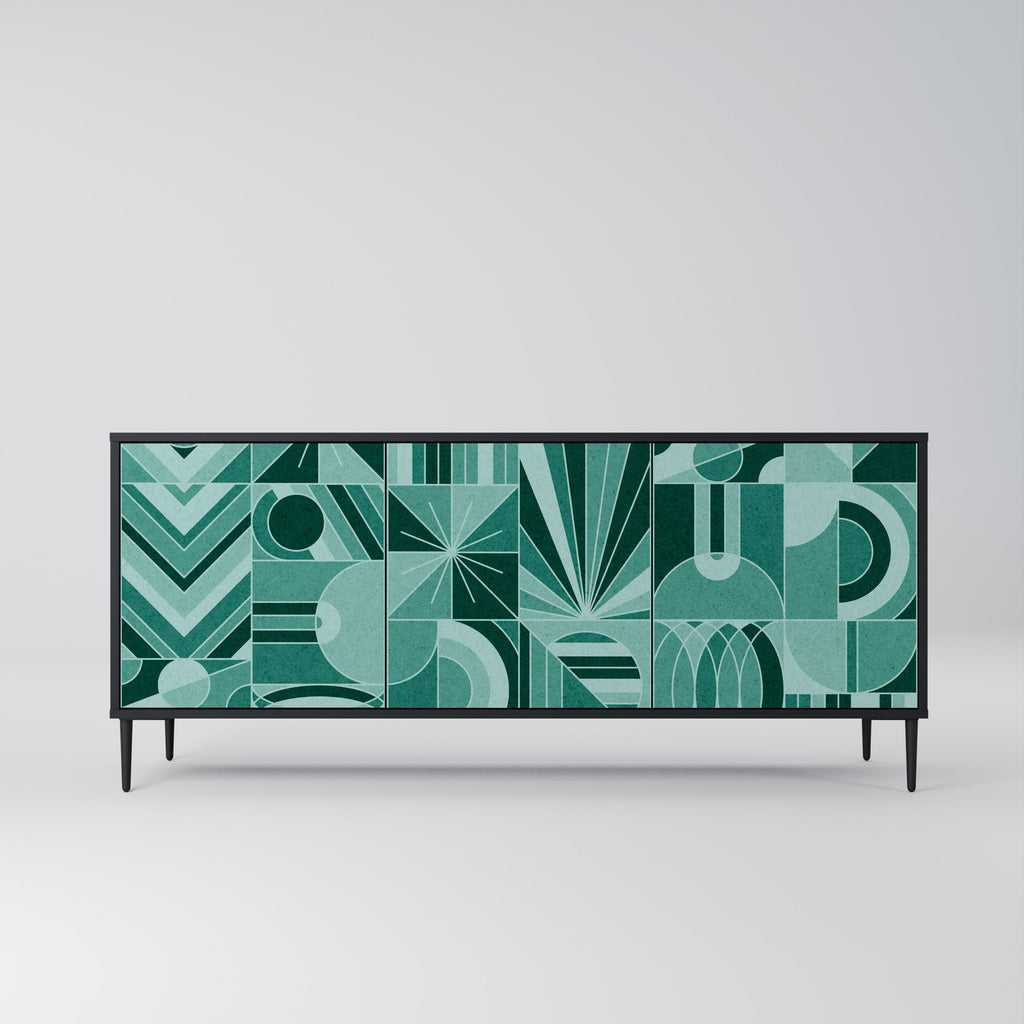HARMONIC GRID 3-türiges Sideboard in Schwarz