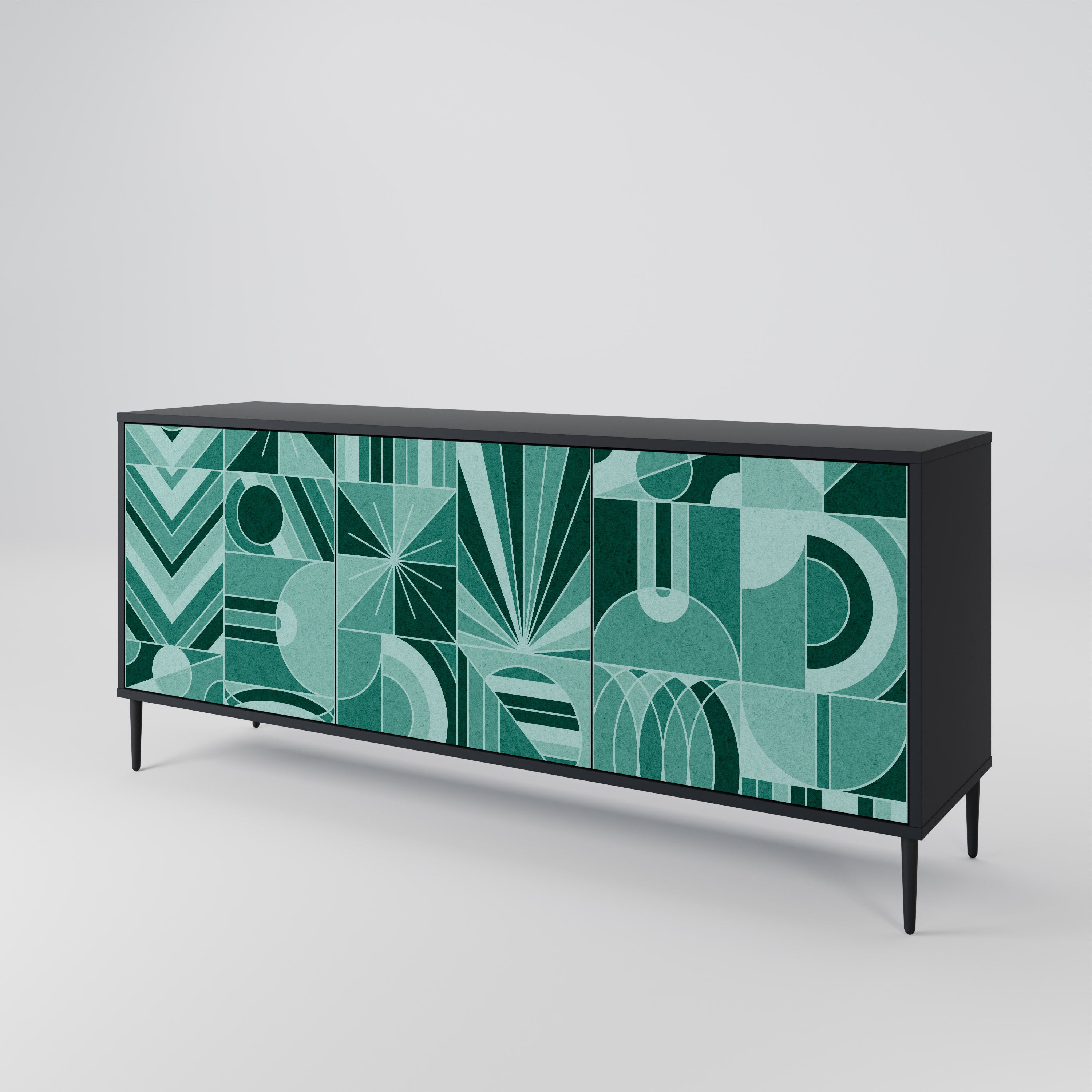 HARMONIC GRID 3-türiges Sideboard in Schwarz