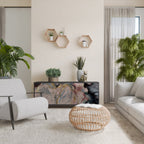 GILDED SWIRLS 3-Door Sideboard in Black Finish