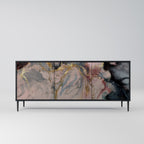 GILDED SWIRLS 3-Door Sideboard in Black Finish