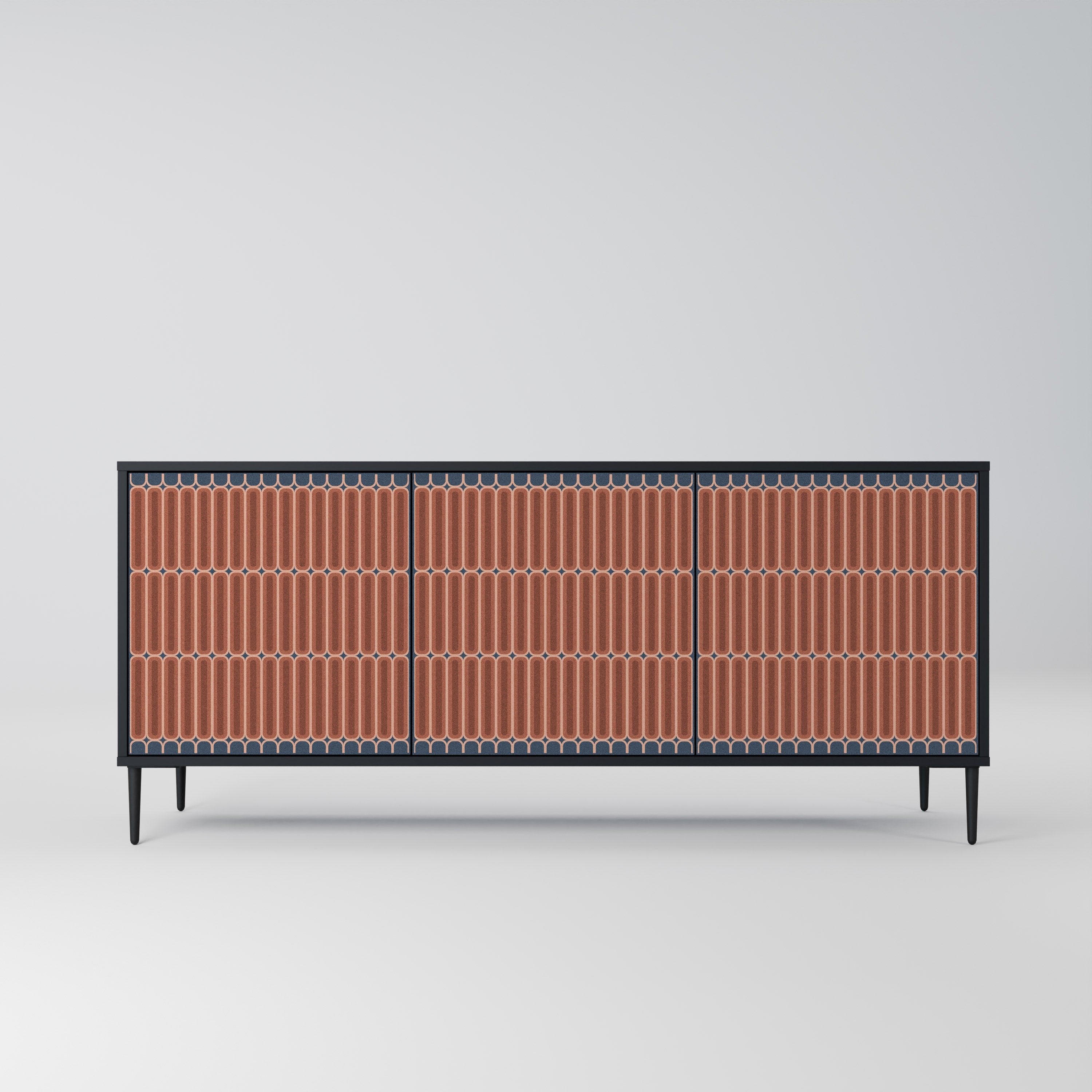 HYPNOTIC GATE 3-türiges Sideboard in Schwarz