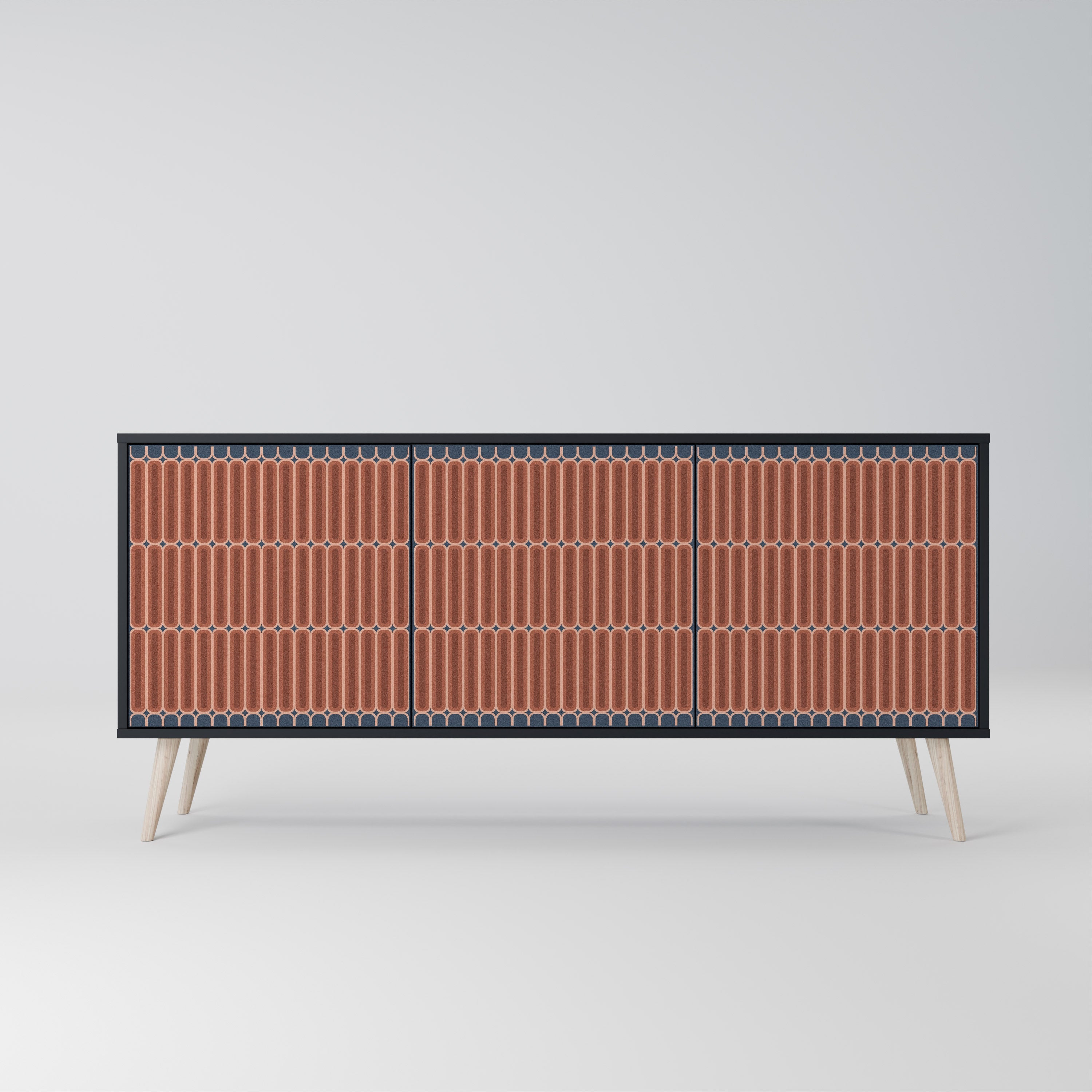 HYPNOTIC GATE 3-türiges Sideboard in Schwarz