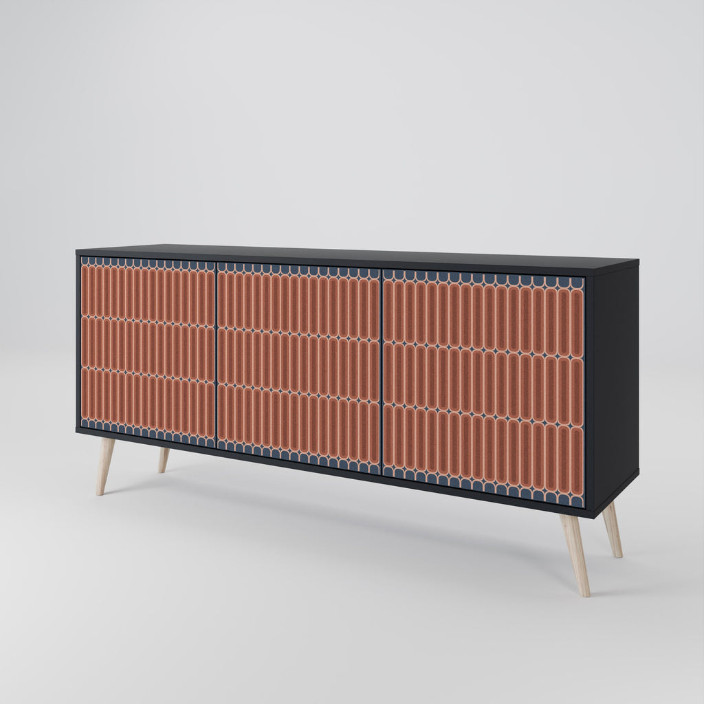 HYPNOTIC GATE 3-türiges Sideboard in Schwarz