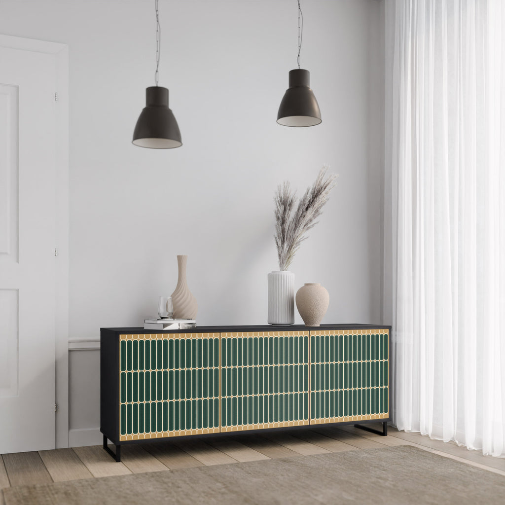 ILUSION GATE 3-türiges Sideboard in Schwarz