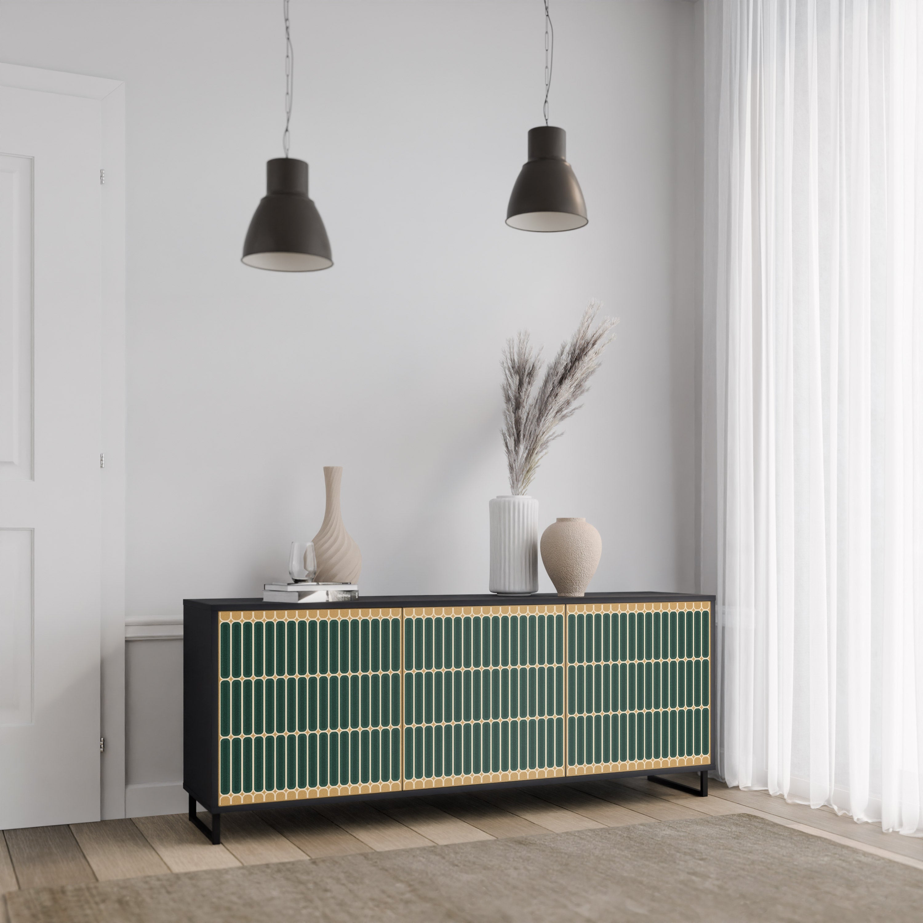 ILUSION GATE 3-türiges Sideboard in Schwarz