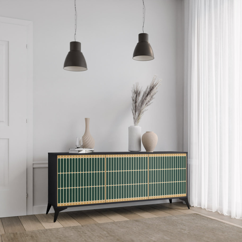 ILUSION GATE 3-türiges Sideboard in Schwarz