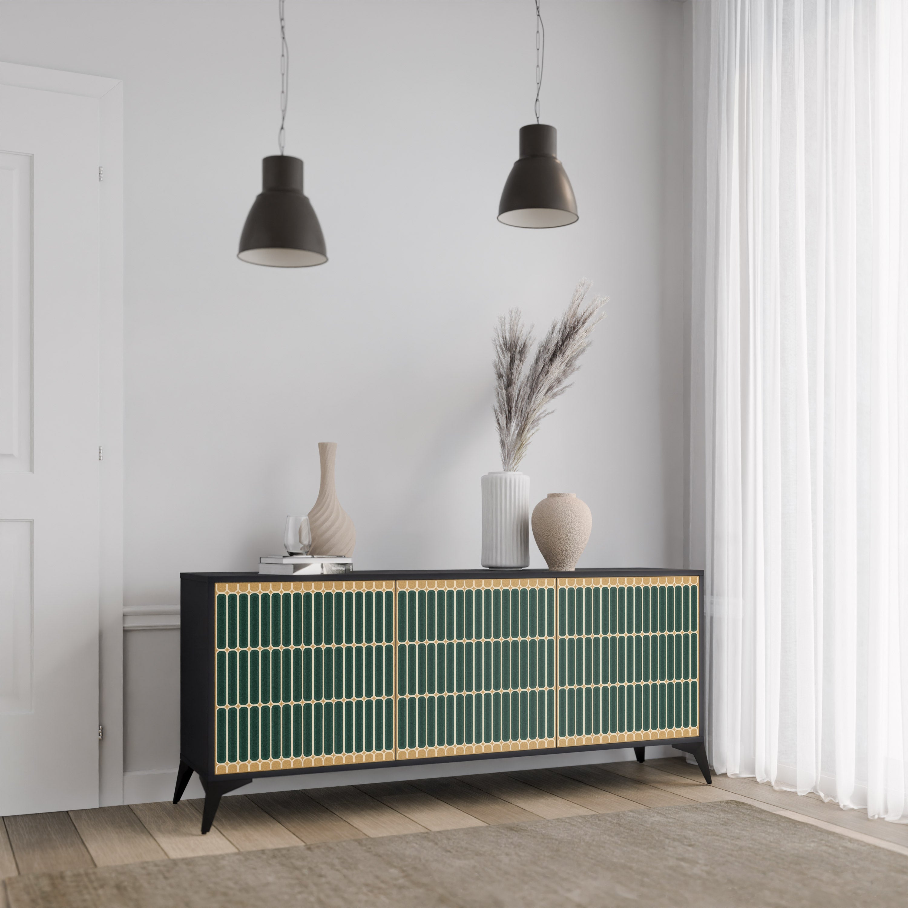 ILUSION GATE 3-türiges Sideboard in Schwarz
