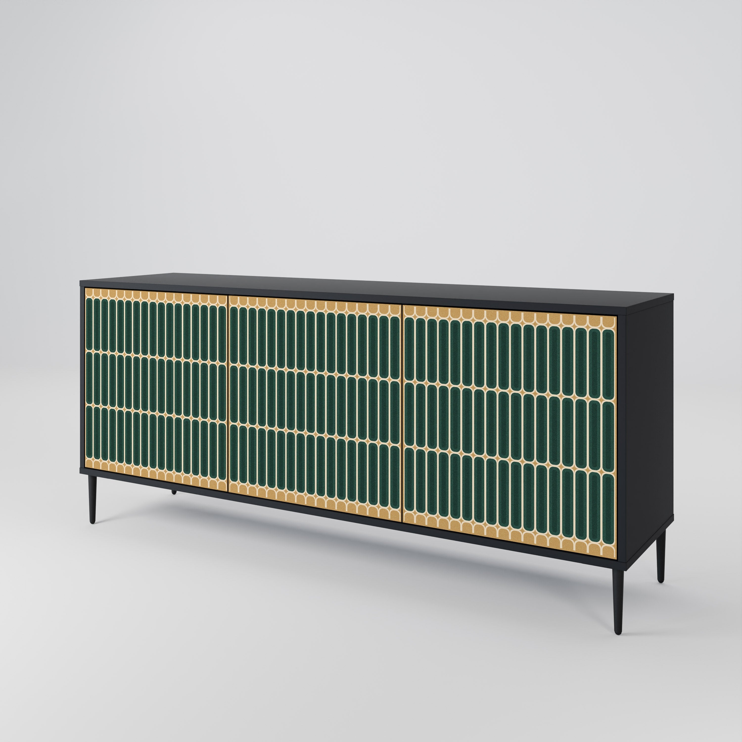 ILUSION GATE 3-türiges Sideboard in Schwarz