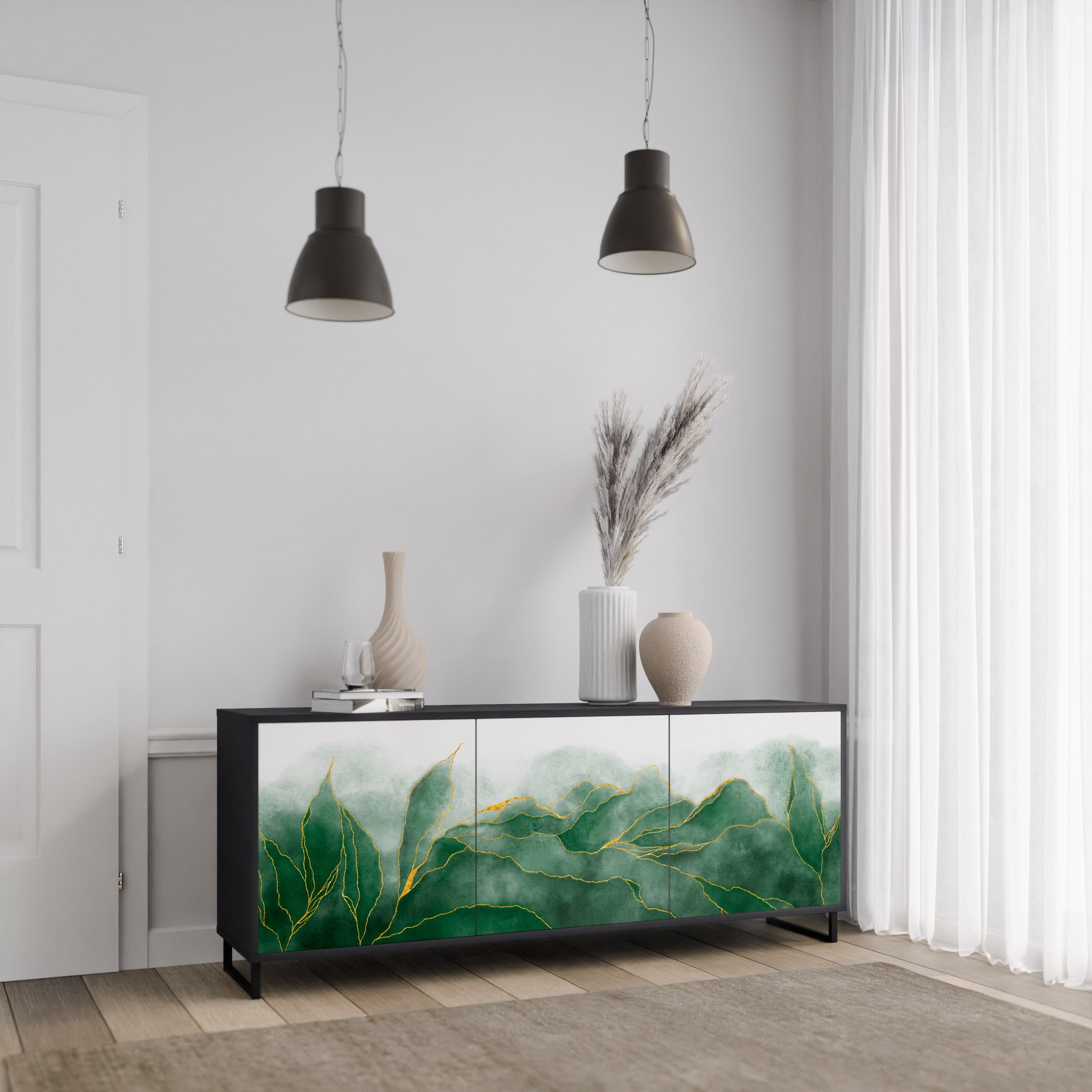 EXPENSIVE NATURE 3-türiges Sideboard in Schwarz