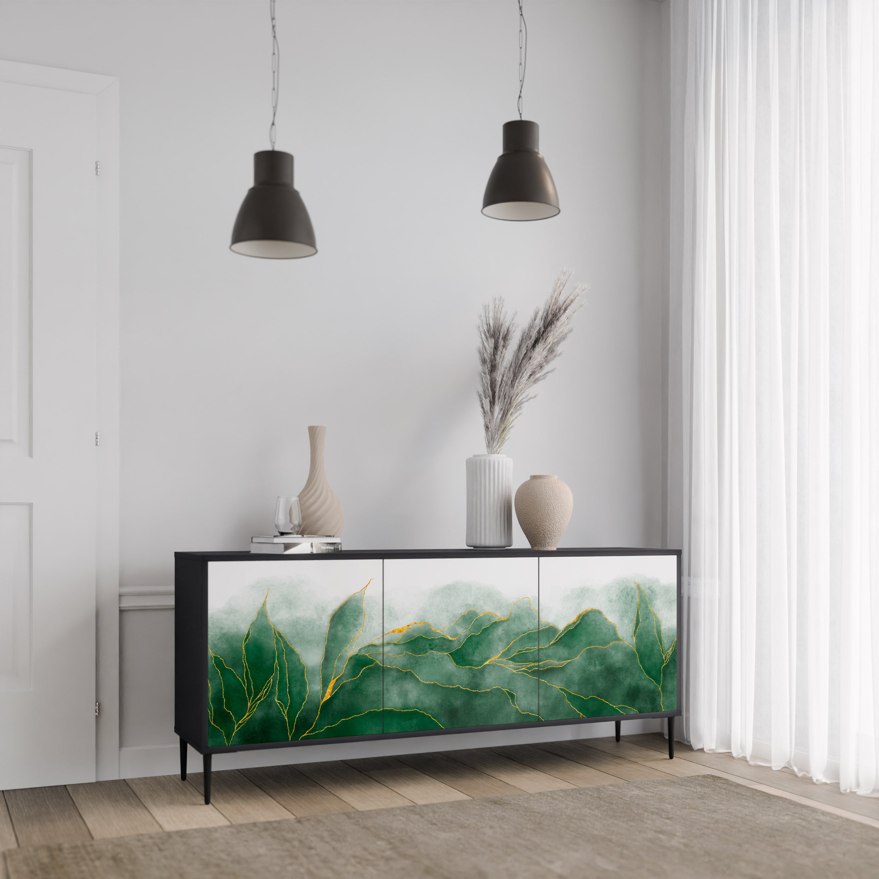 EXPENSIVE NATURE 3-türiges Sideboard in Schwarz