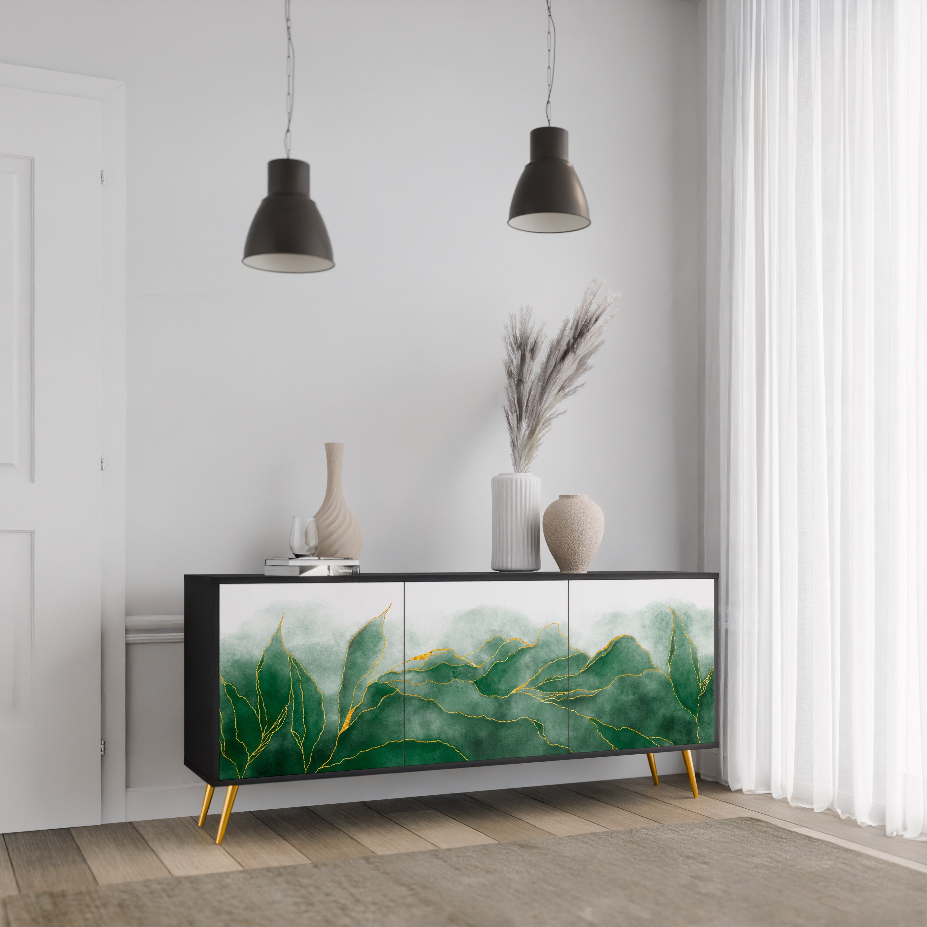 EXPENSIVE NATURE 3-türiges Sideboard in Schwarz