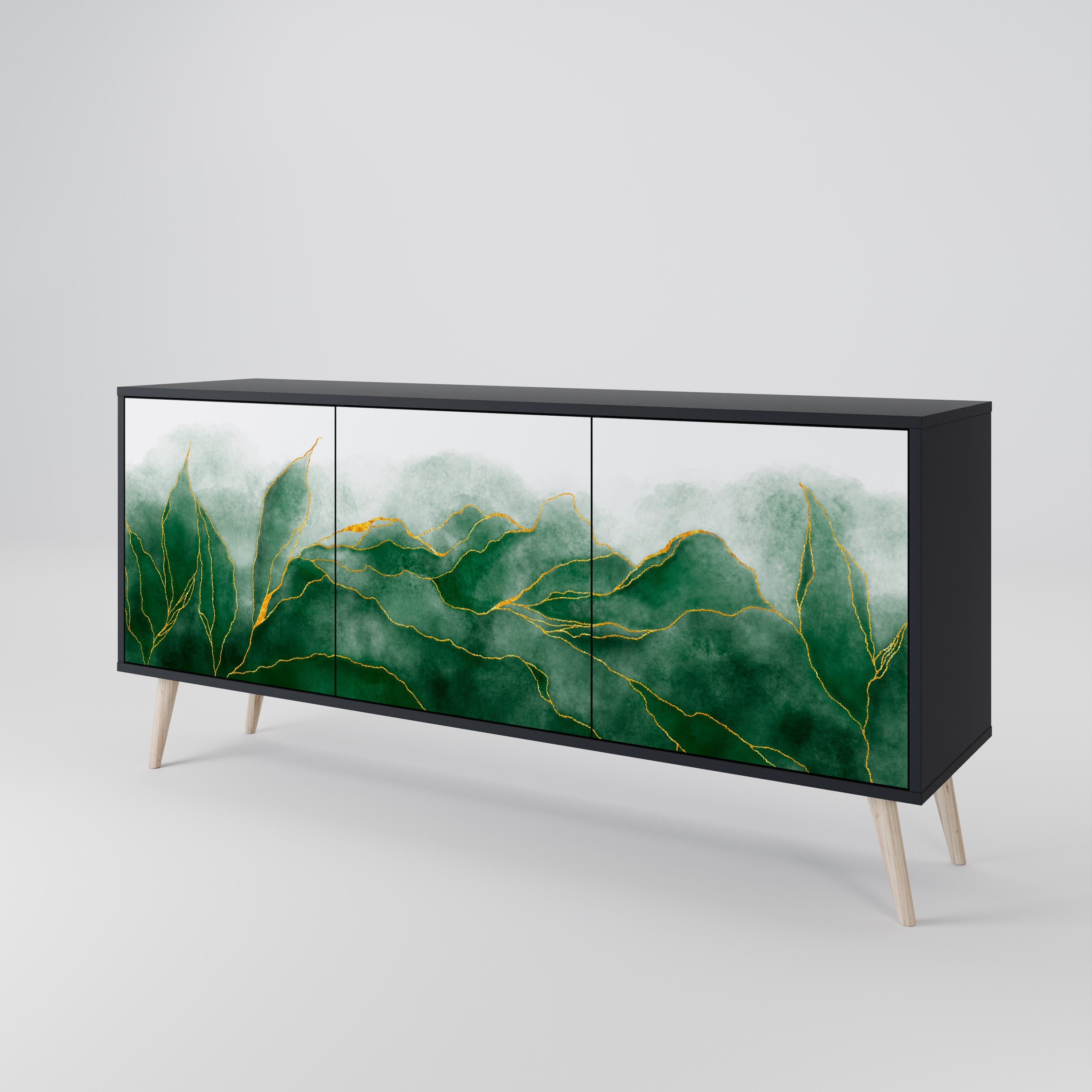 EXPENSIVE NATURE 3-türiges Sideboard in Schwarz