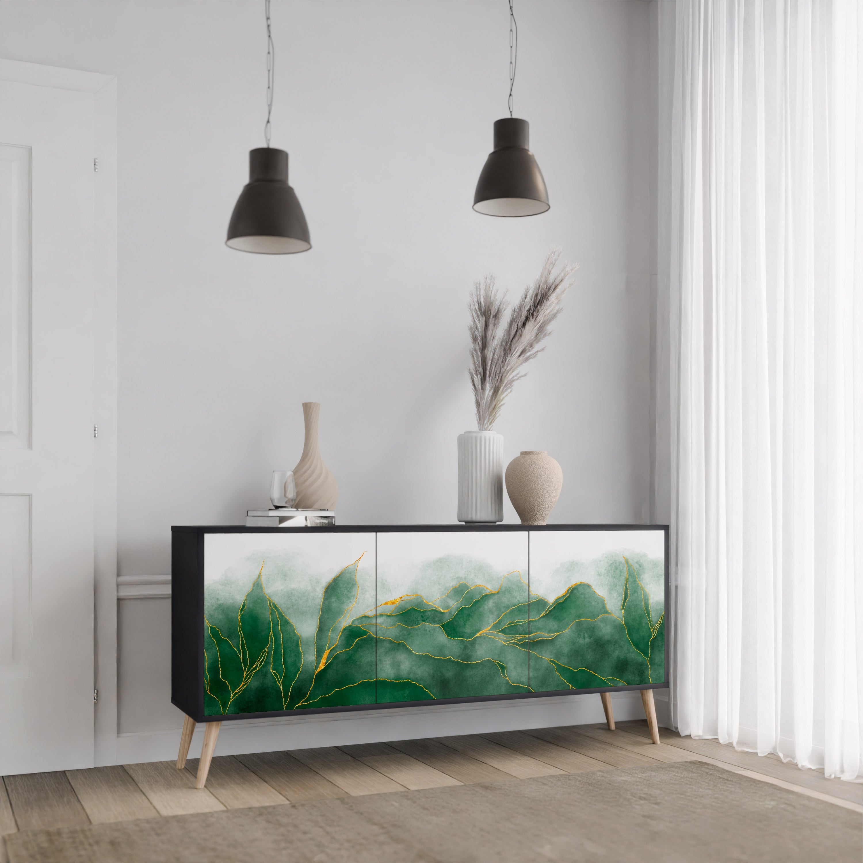 EXPENSIVE NATURE 3-türiges Sideboard in Schwarz