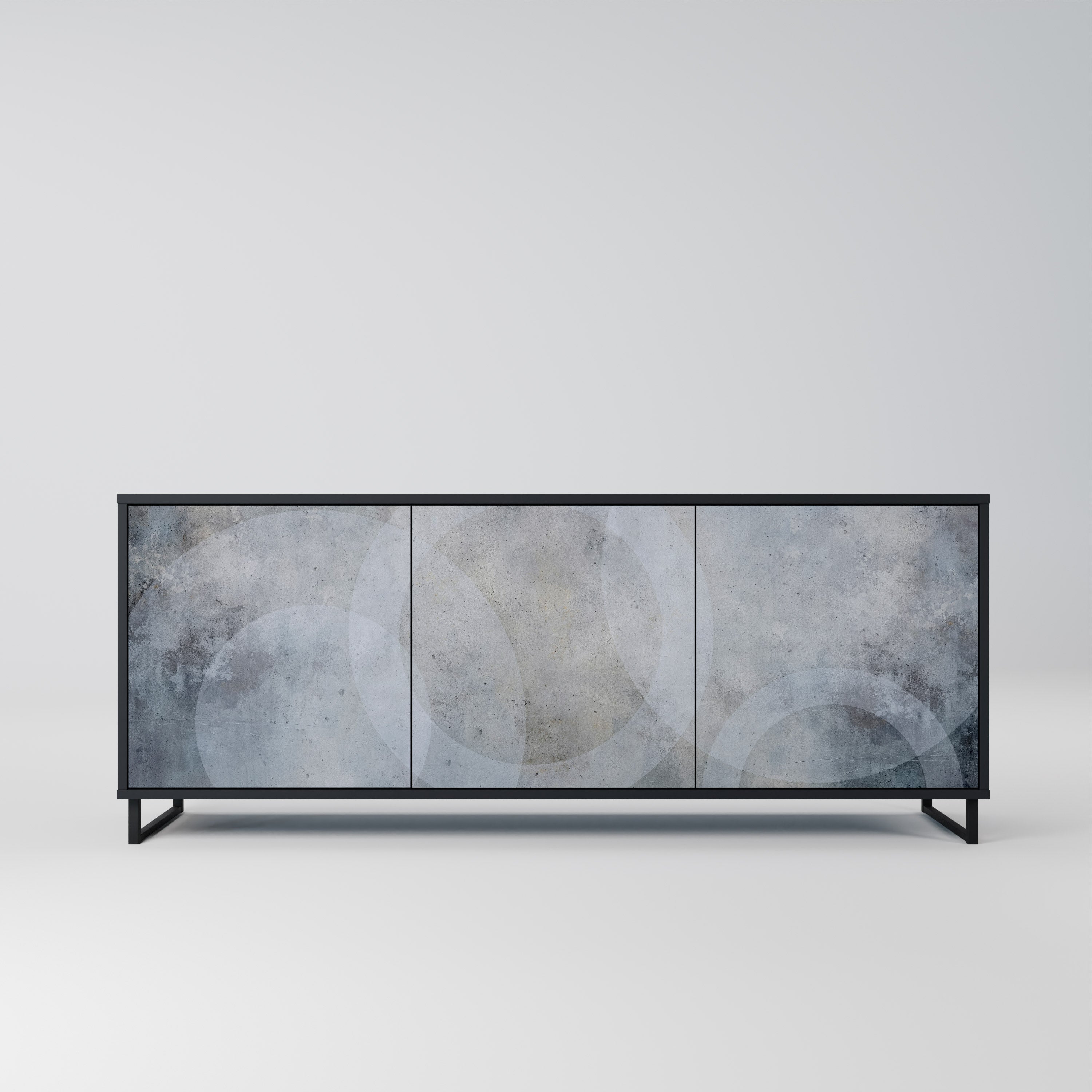 MUTED ARC 3-türiges Sideboard in Schwarz