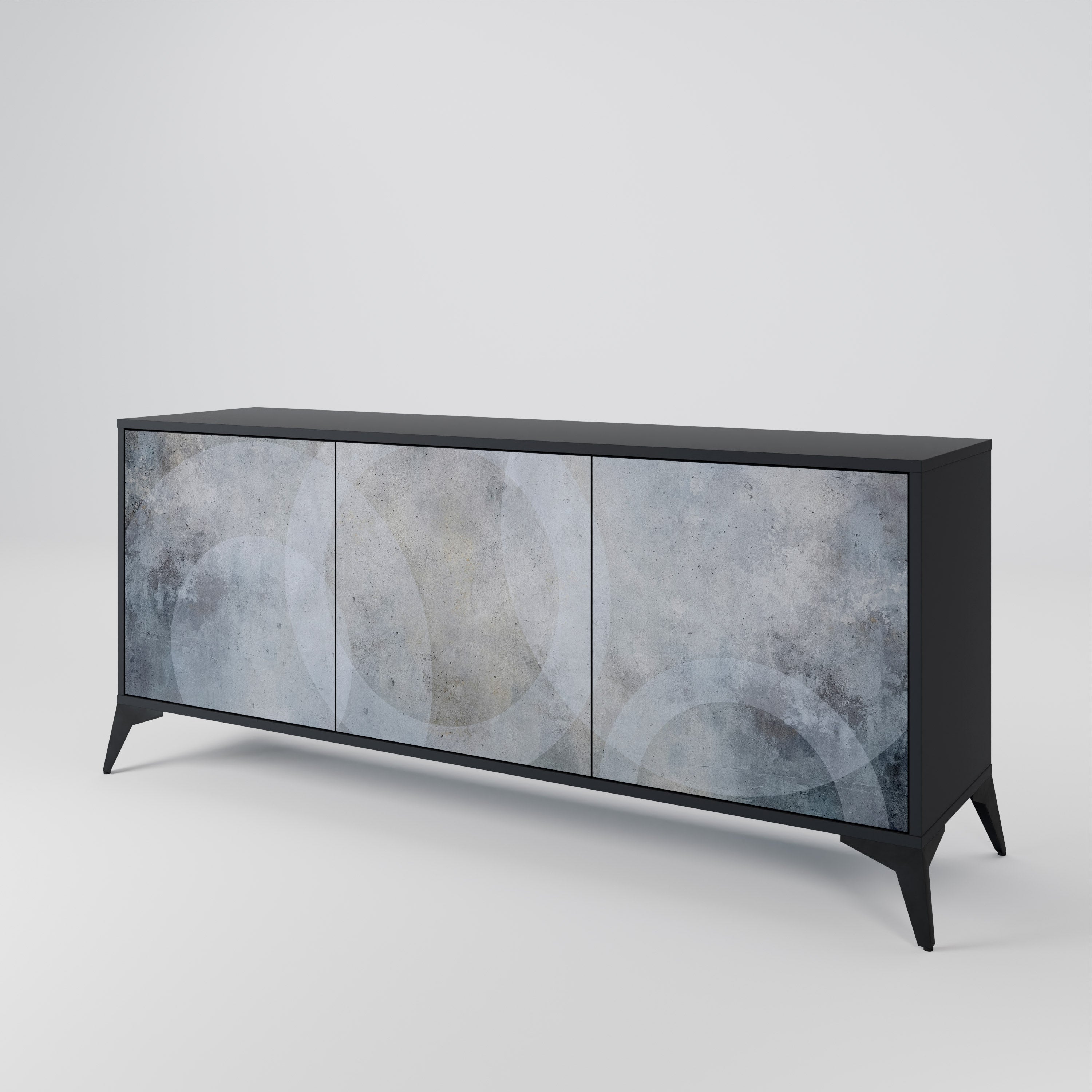 MUTED ARC 3-türiges Sideboard in Schwarz