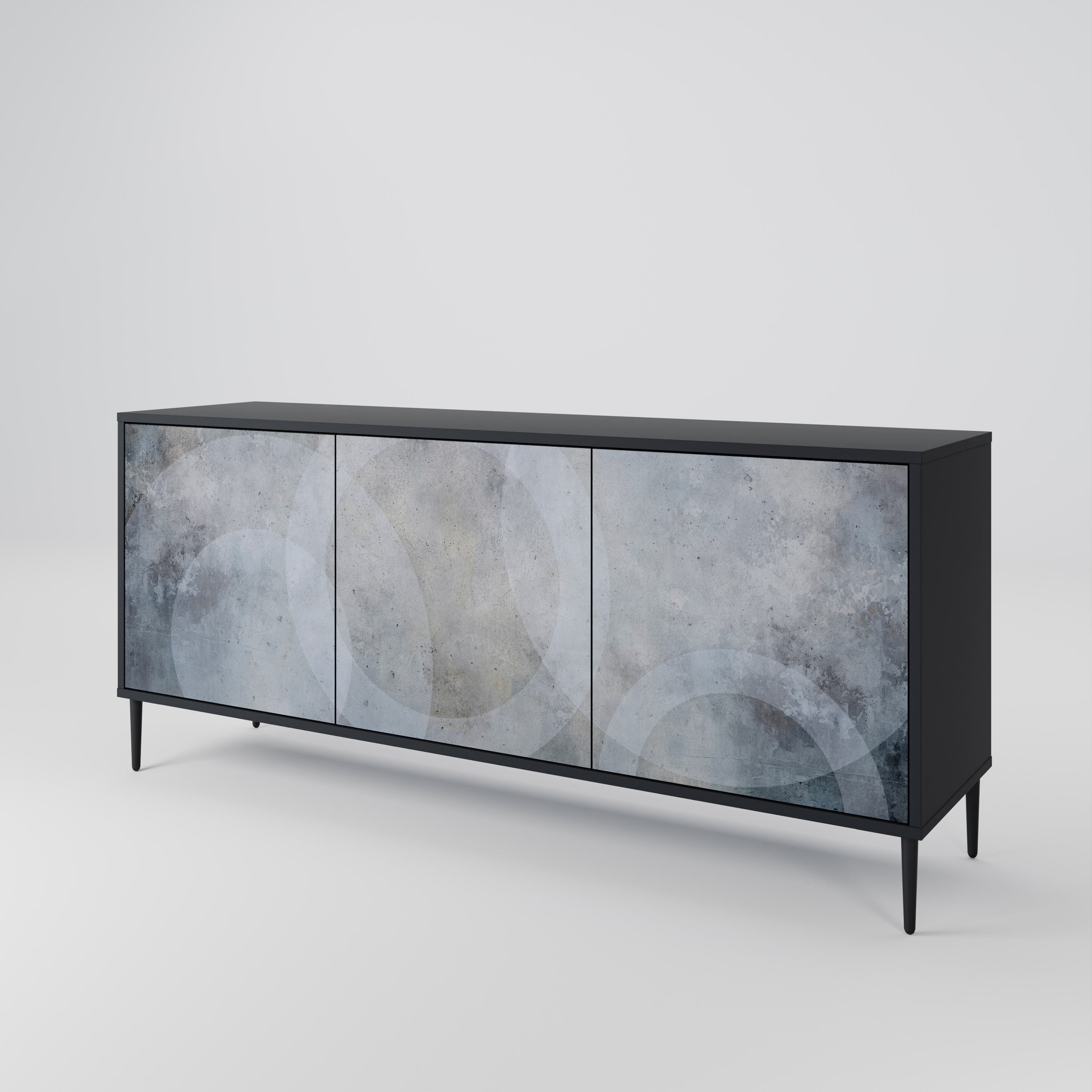 MUTED ARC 3-türiges Sideboard in Schwarz