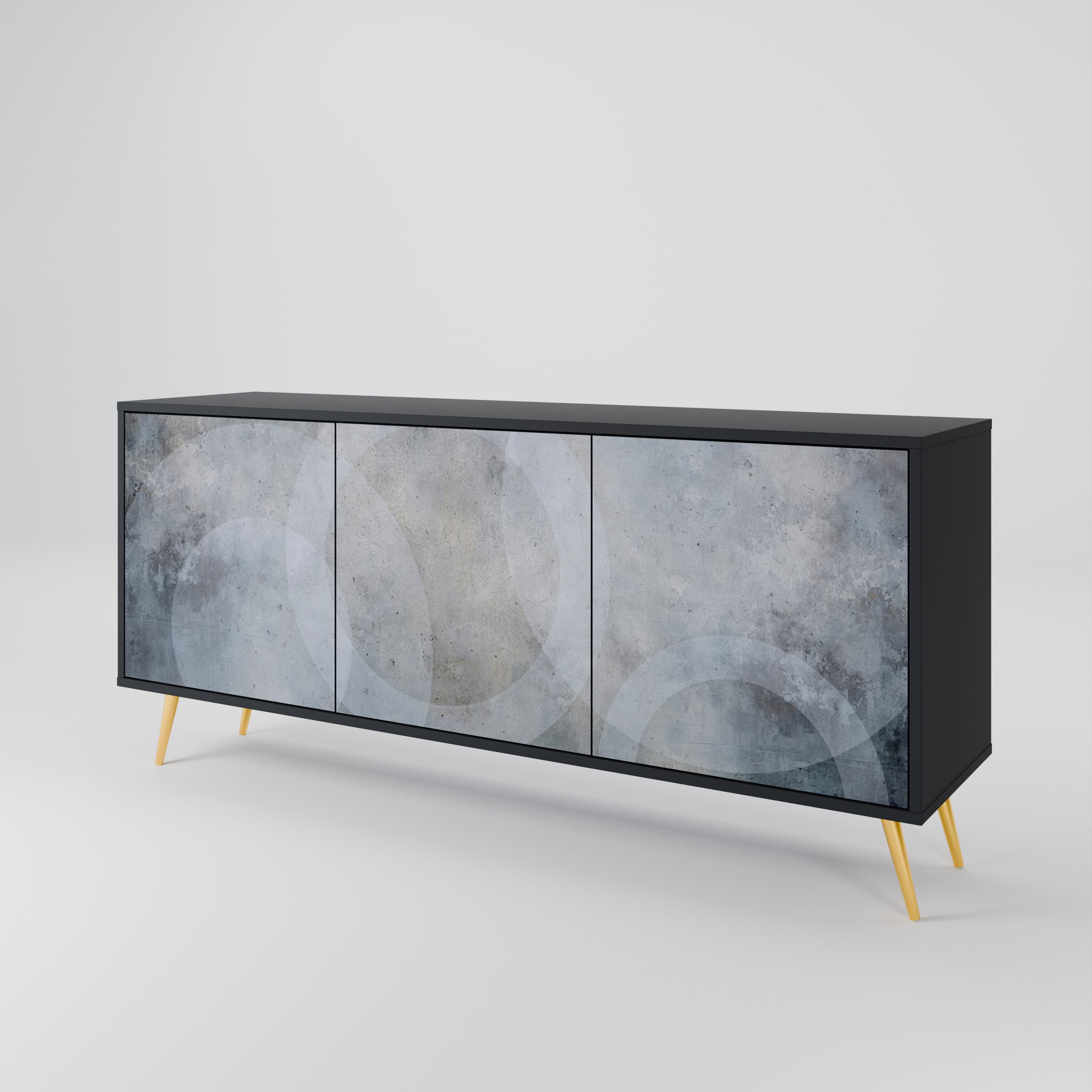 MUTED ARC 3-türiges Sideboard in Schwarz