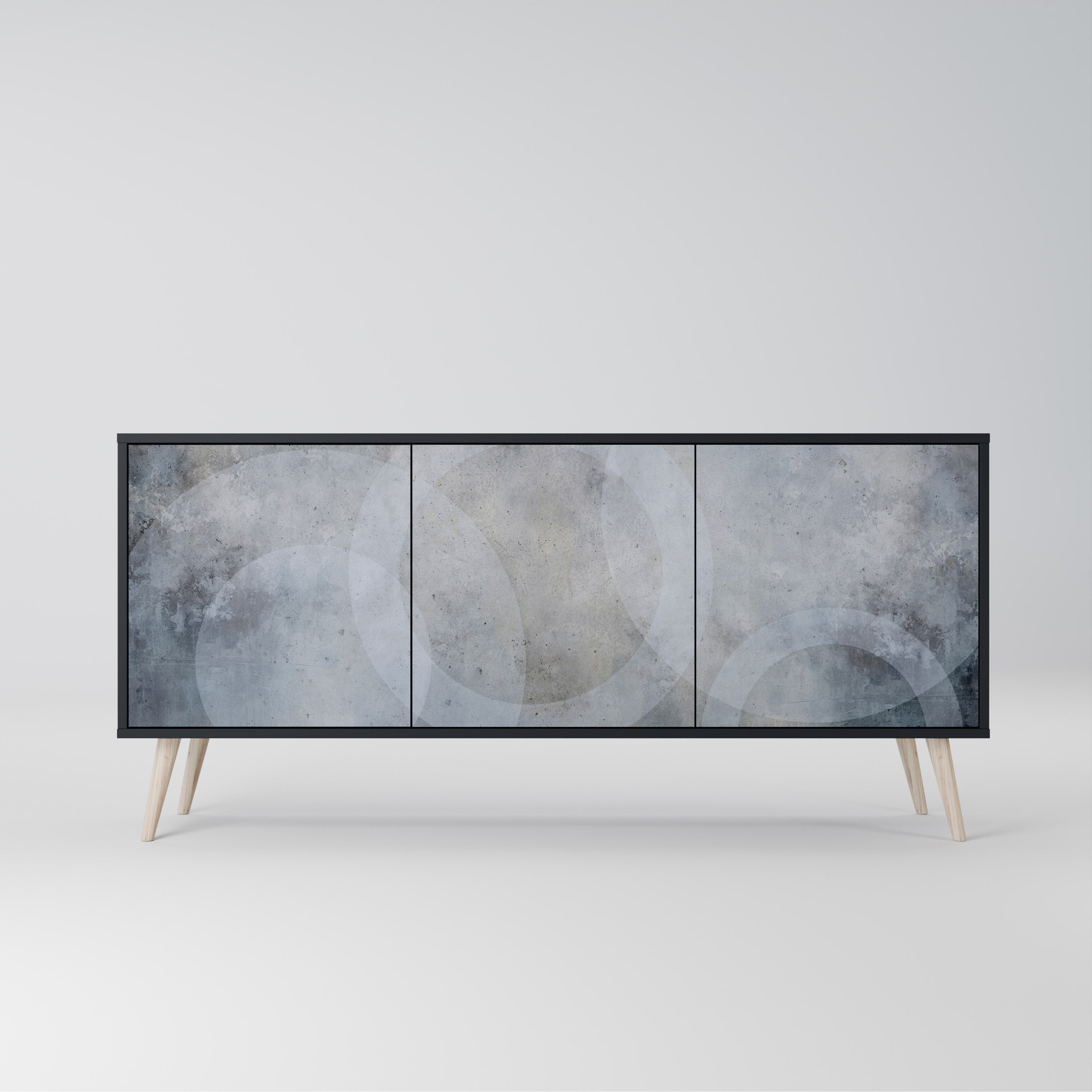 MUTED ARC 3-türiges Sideboard in Schwarz
