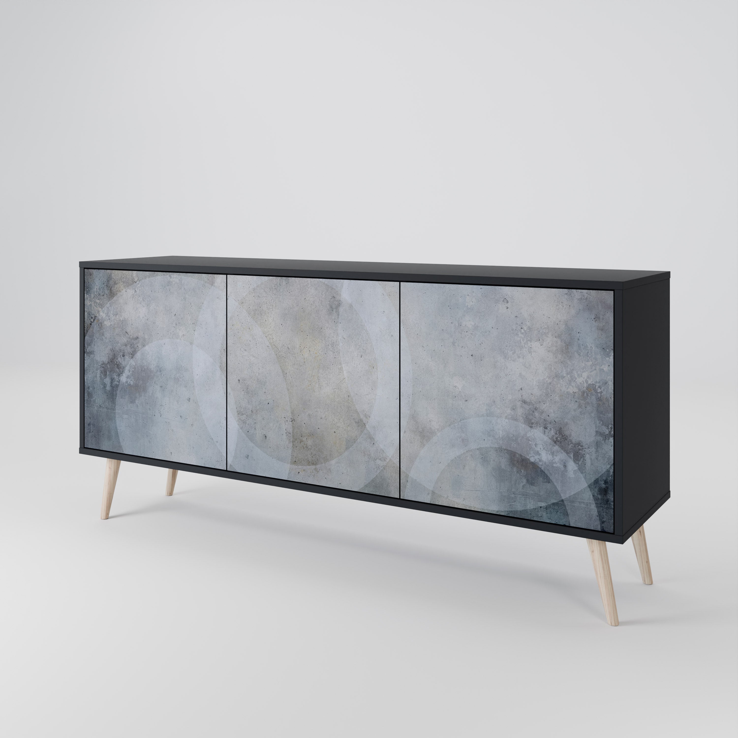 MUTED ARC 3-türiges Sideboard in Schwarz