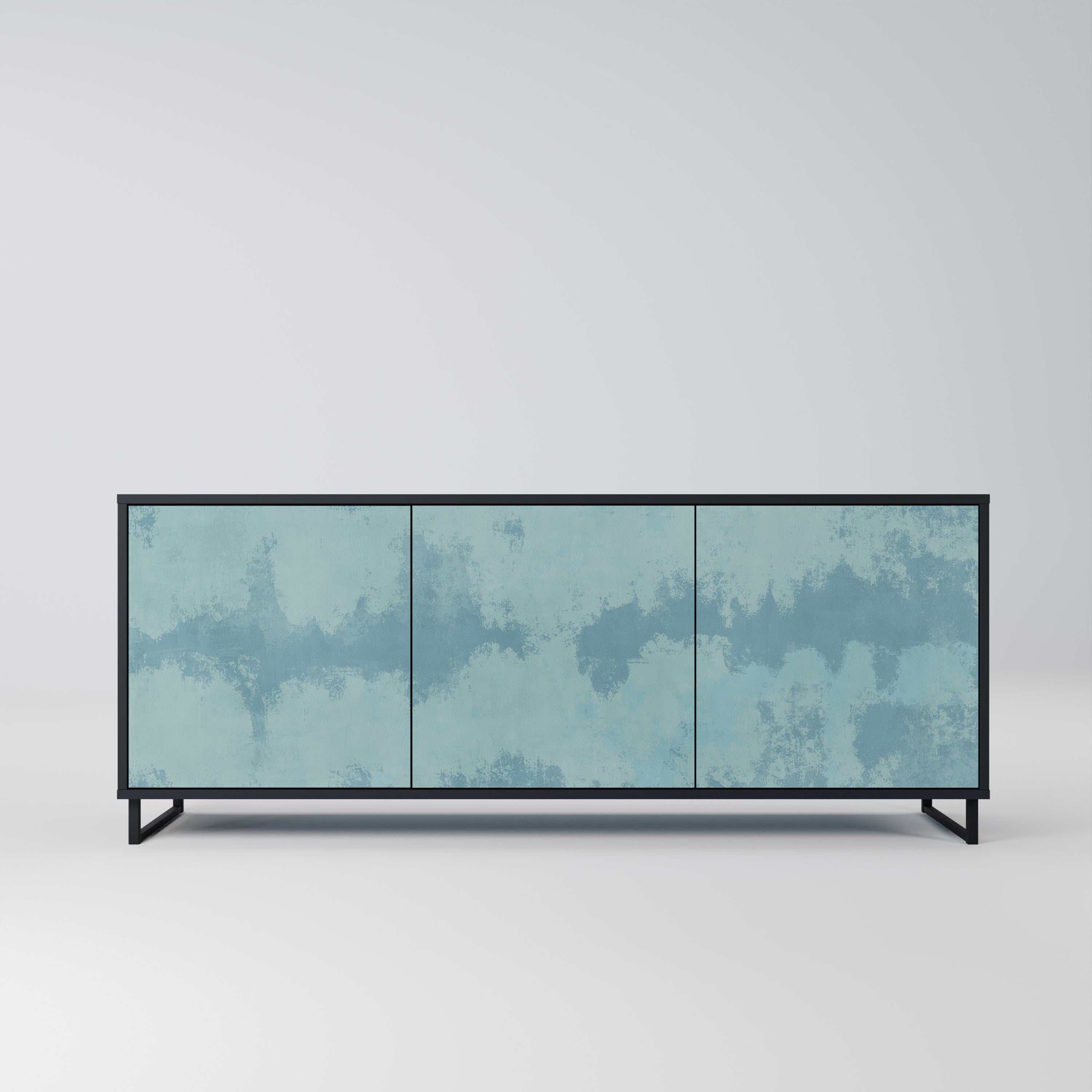 SKY WASH 3-türiges Sideboard in Schwarz