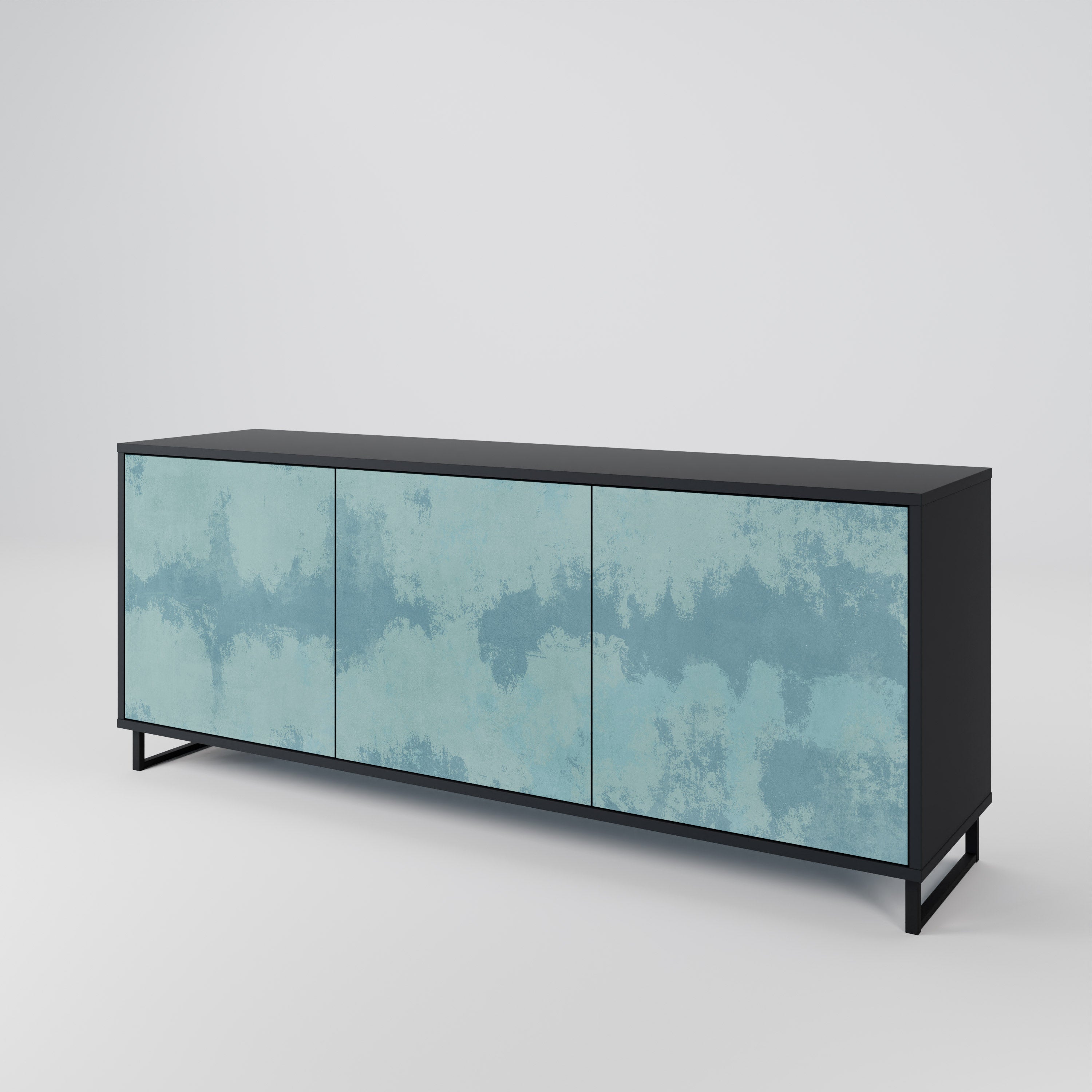 SKY WASH 3-türiges Sideboard in Schwarz