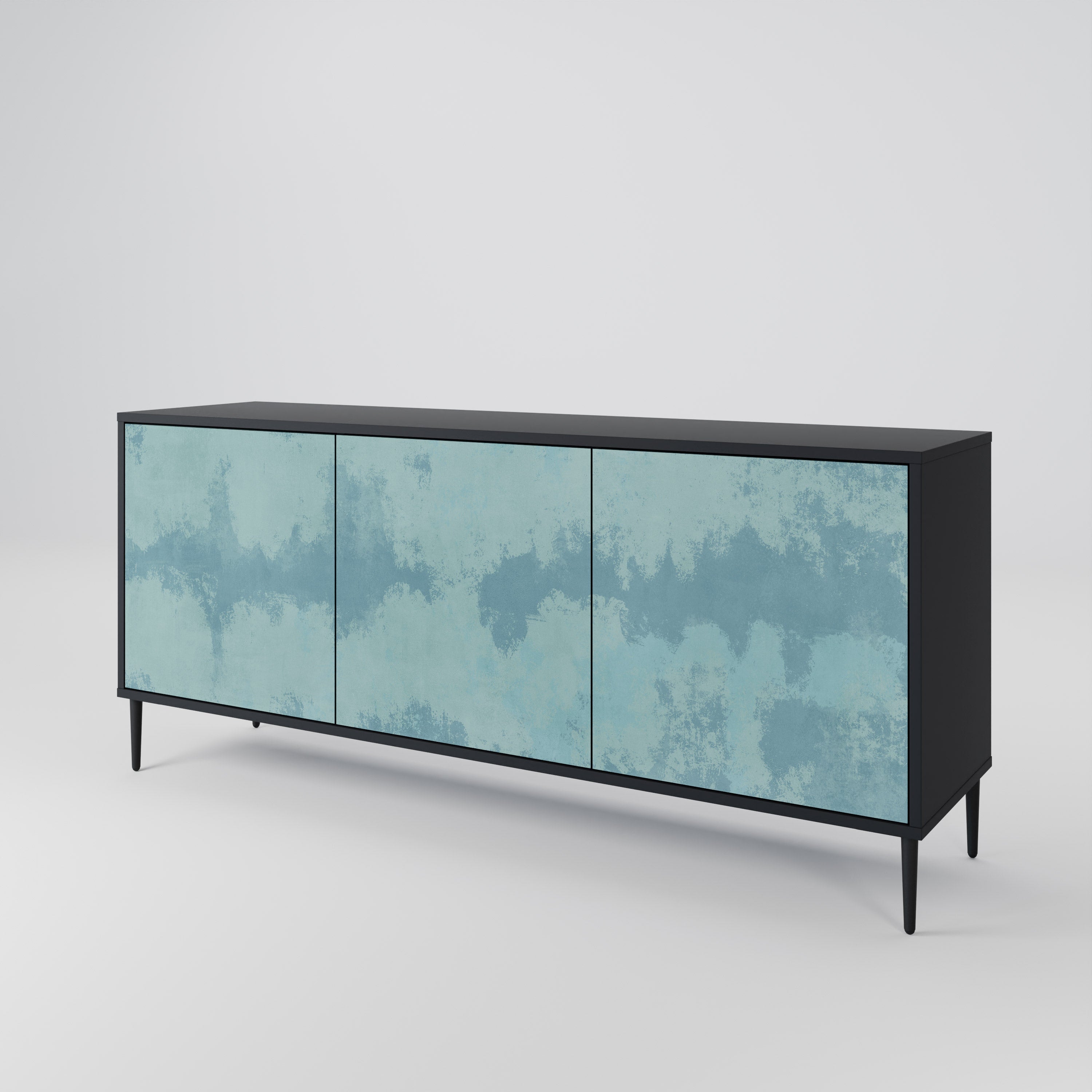 SKY WASH 3-türiges Sideboard in Schwarz
