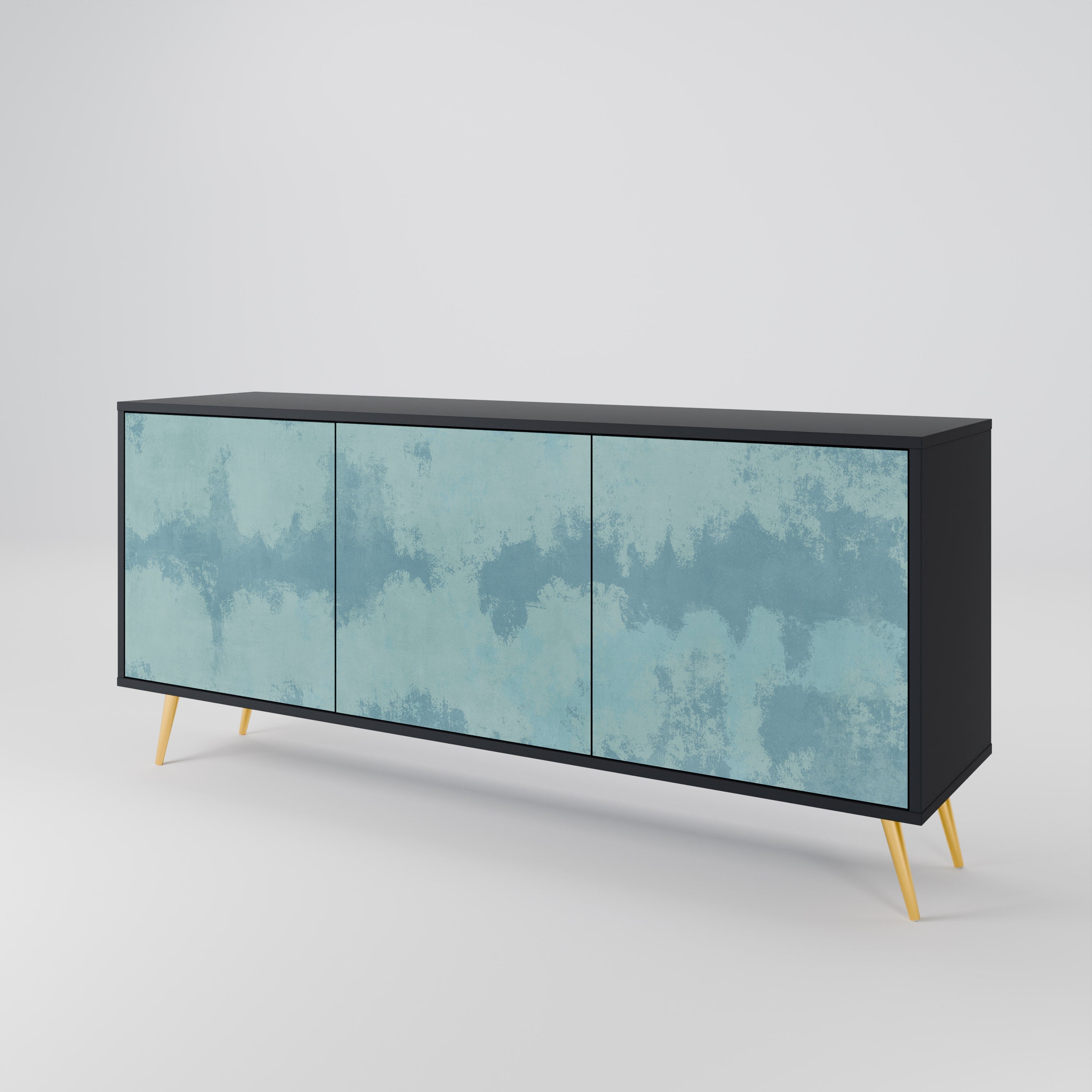 SKY WASH 3-türiges Sideboard in Schwarz