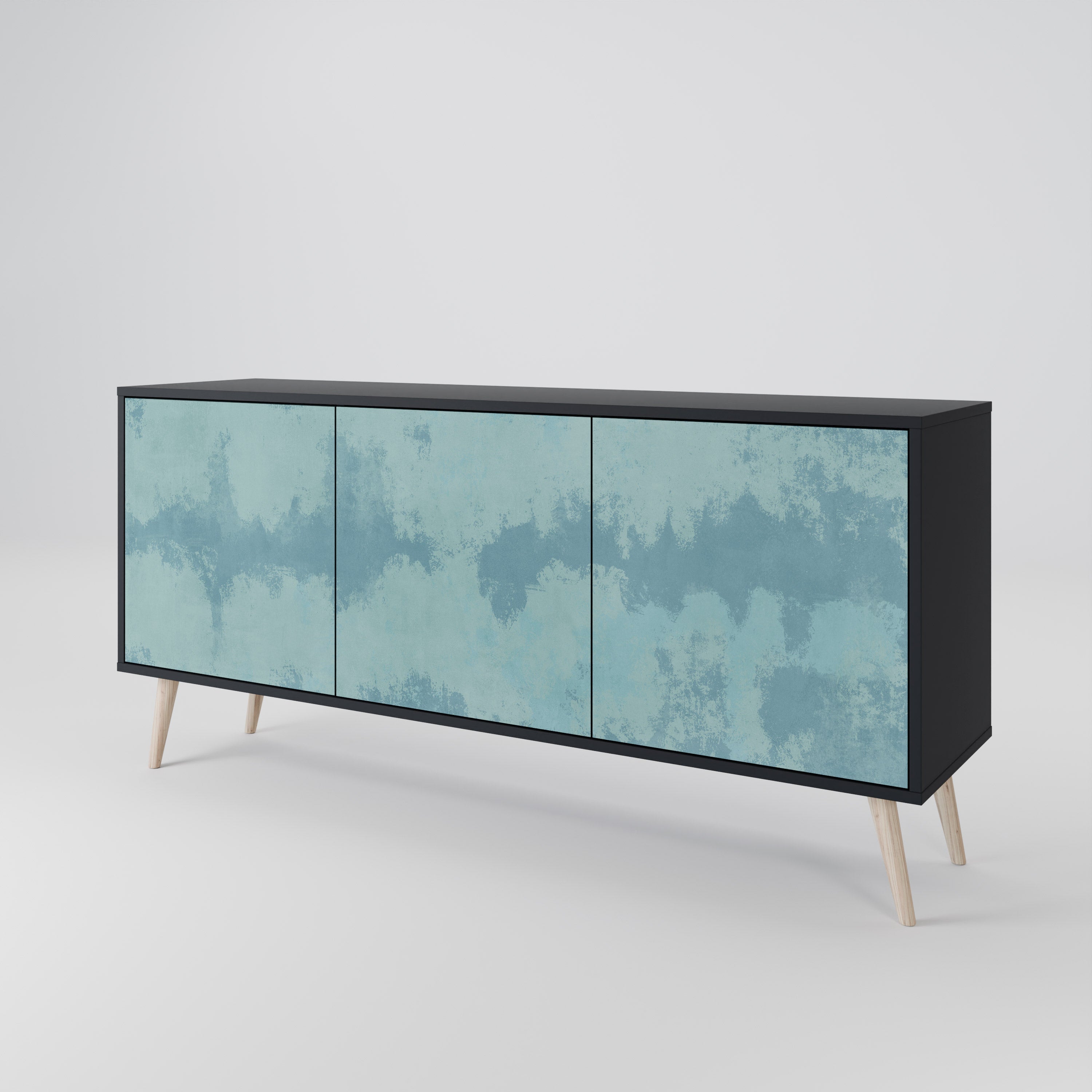 SKY WASH 3-türiges Sideboard in Schwarz