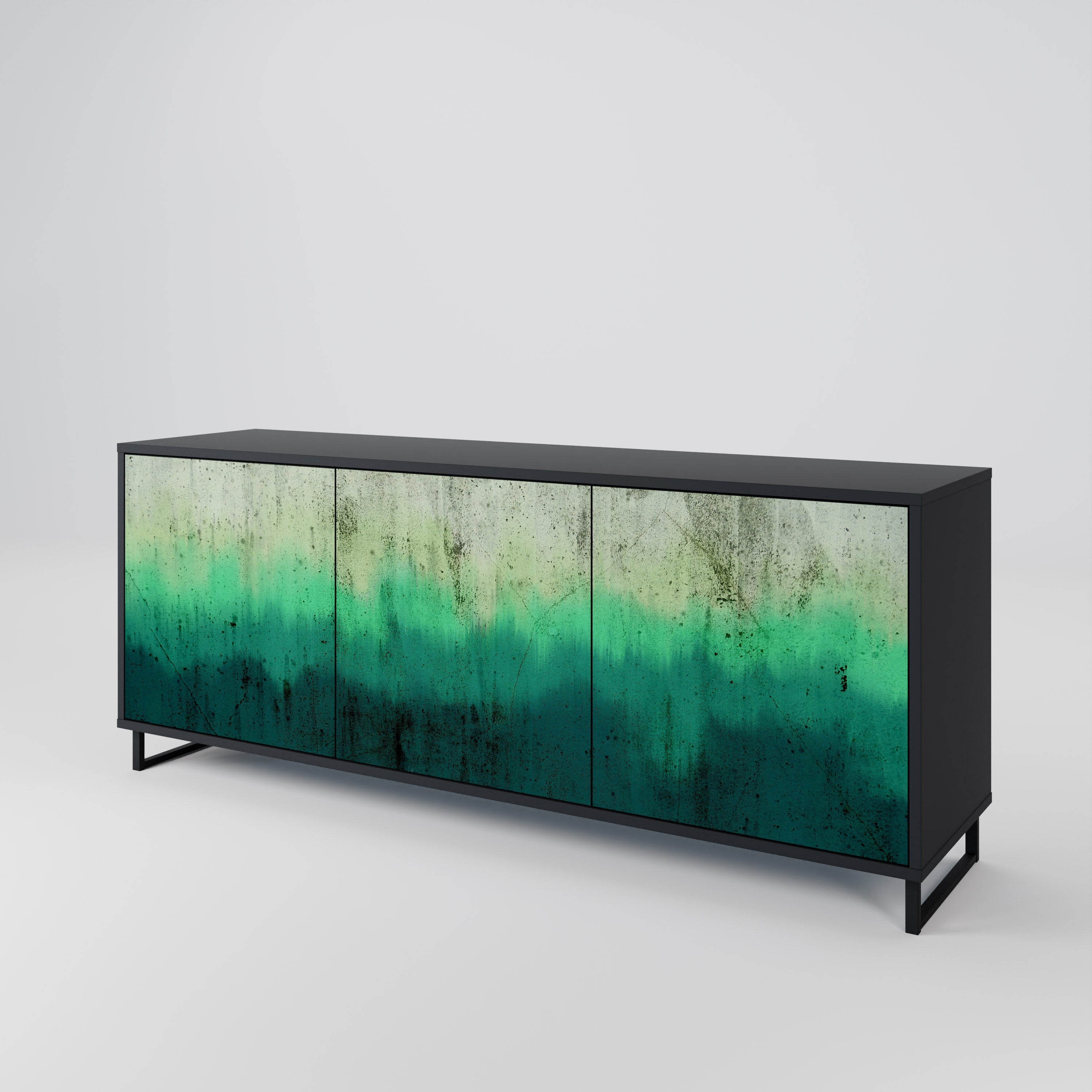 NORTHERN LIGHTS Sideboard mit 3 Türen in Schwarz