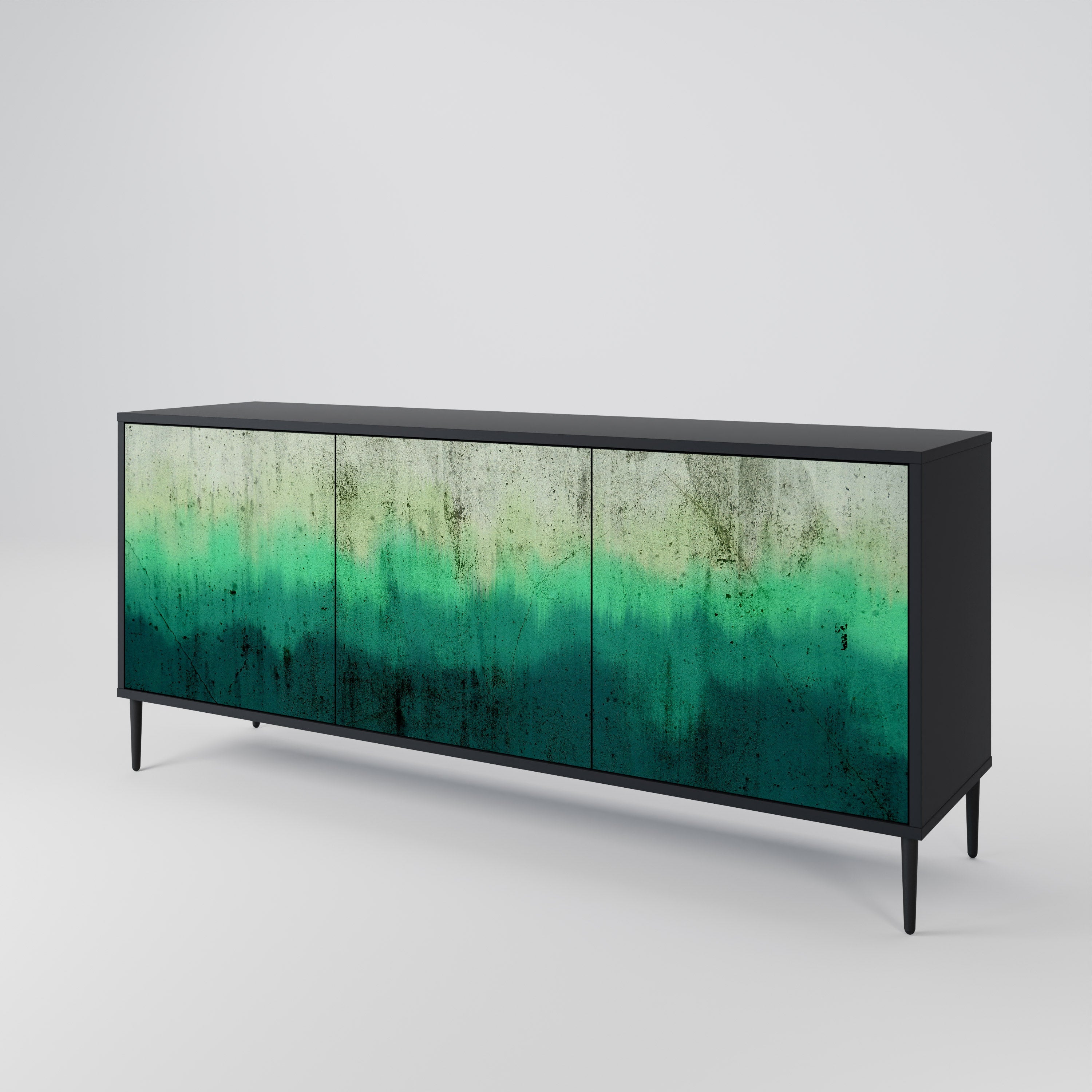 NORTHERN LIGHTS Sideboard mit 3 Türen in Schwarz