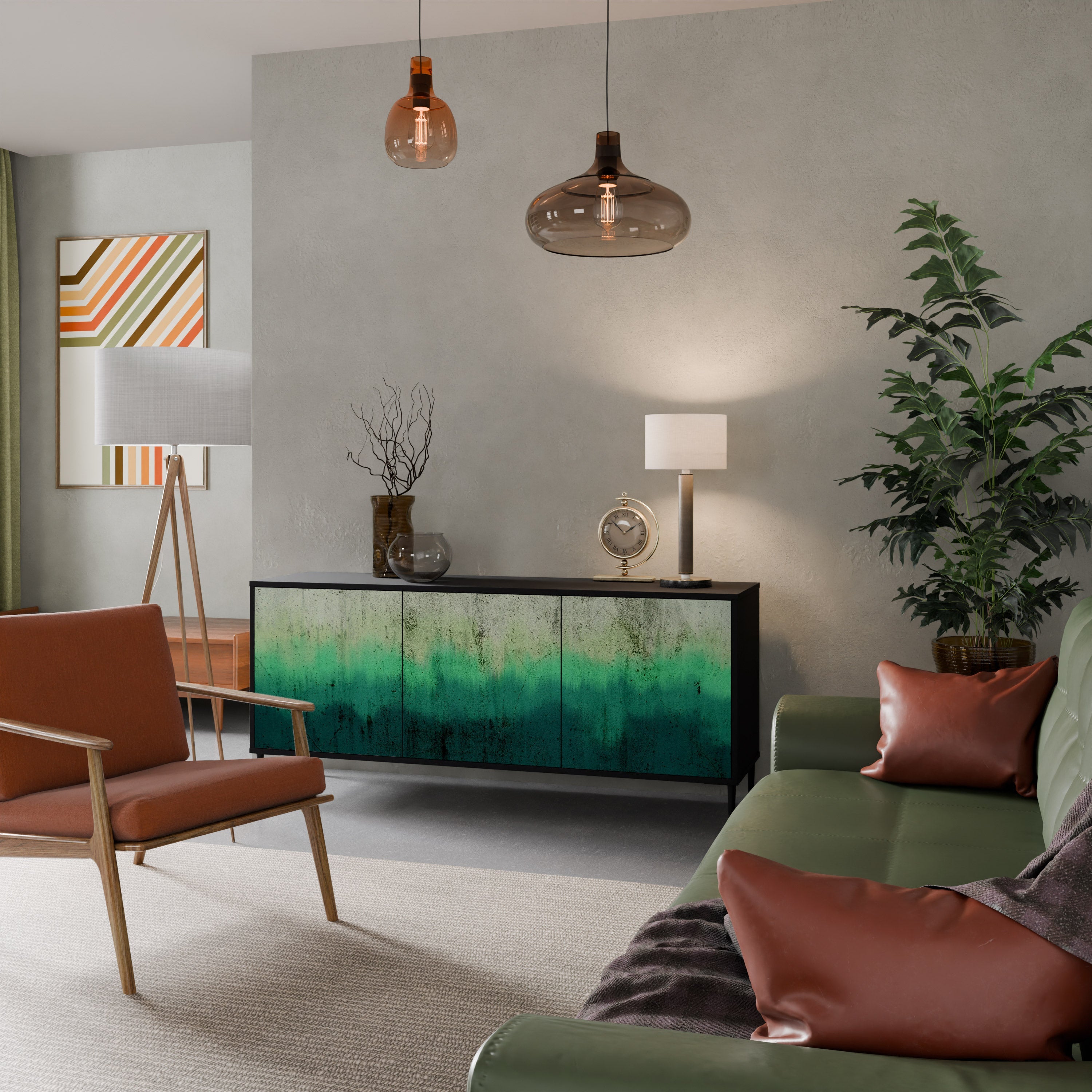 NORTHERN LIGHTS Sideboard mit 3 Türen in Schwarz