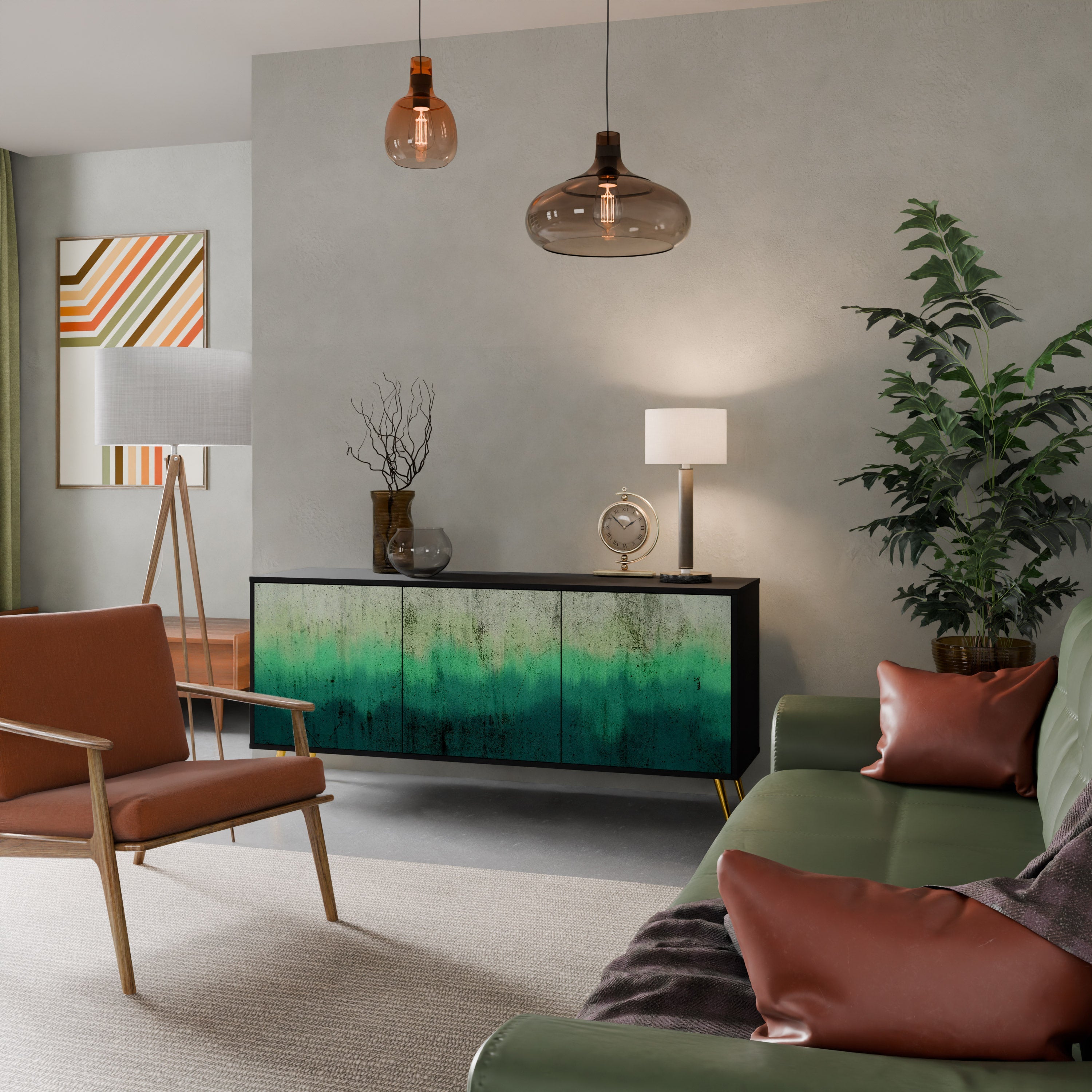 NORTHERN LIGHTS Sideboard mit 3 Türen in Schwarz
