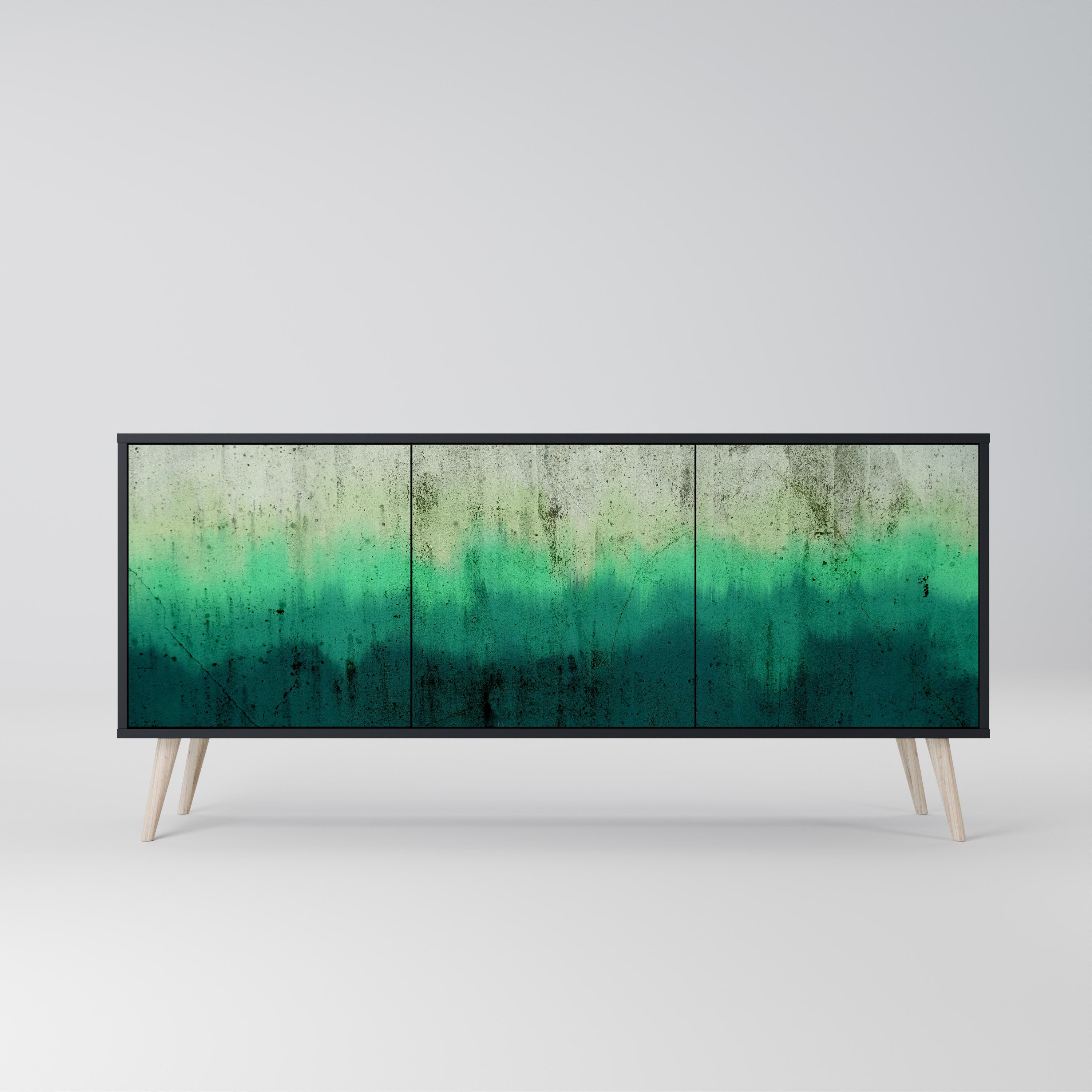 NORTHERN LIGHTS Sideboard mit 3 Türen in Schwarz