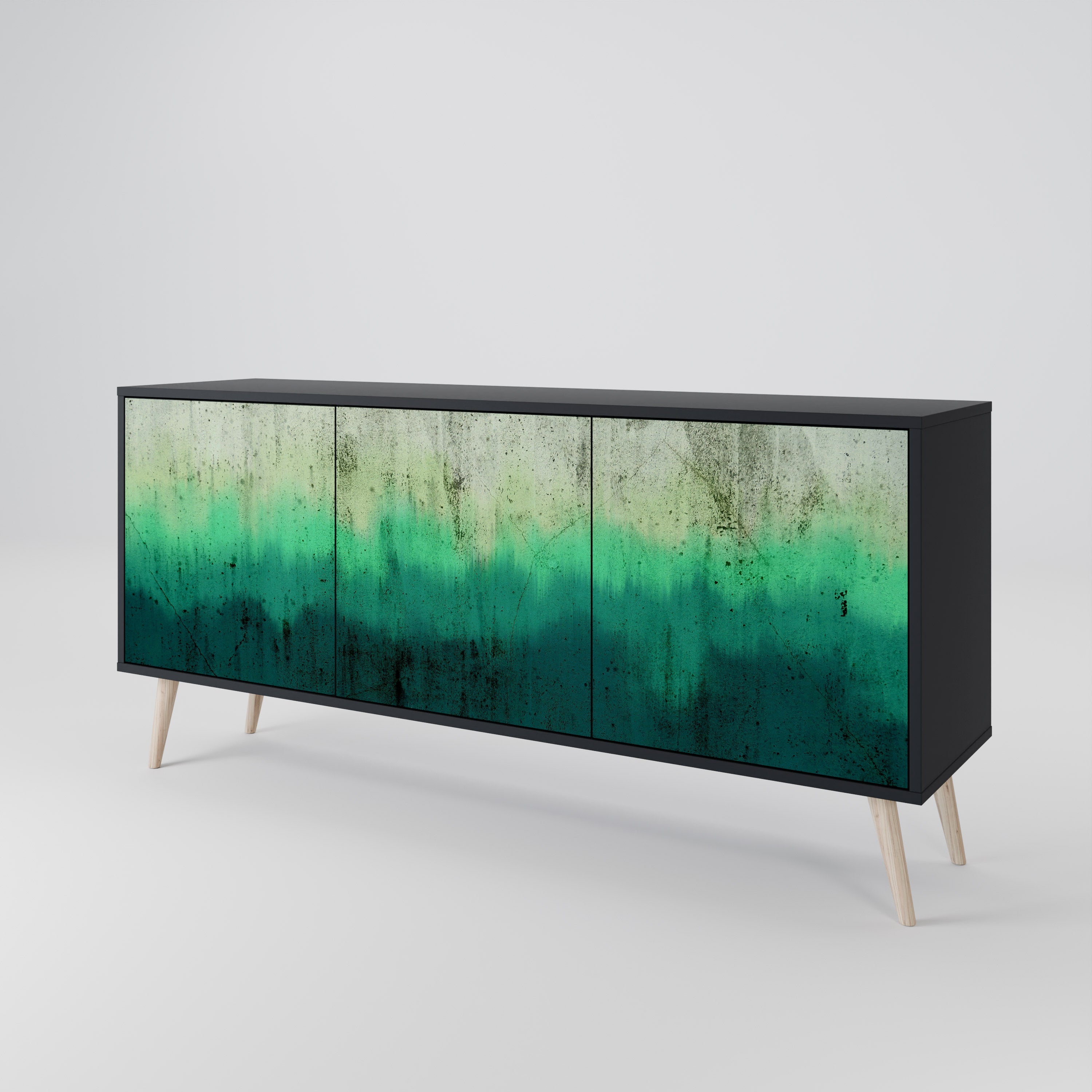 NORTHERN LIGHTS Sideboard mit 3 Türen in Schwarz